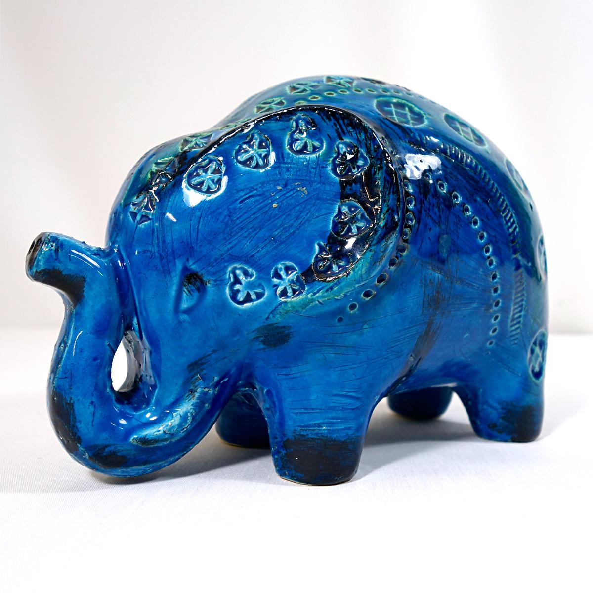 Big Ceramic Elephant from the Rimini Blu Series by Aldo Londi for Bitossi 1