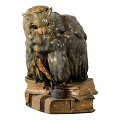 Big Ceramic Golscheider Owl Lamp