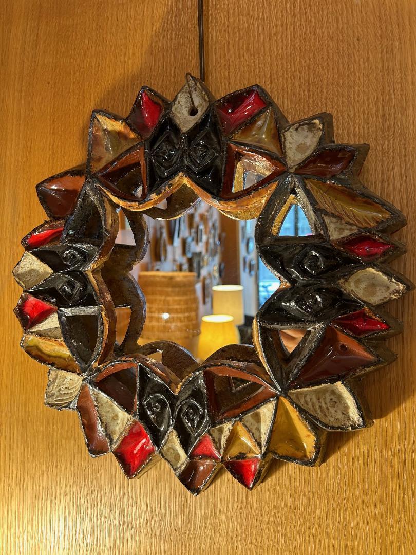 Big ceramic mirror by Roland Zobel 