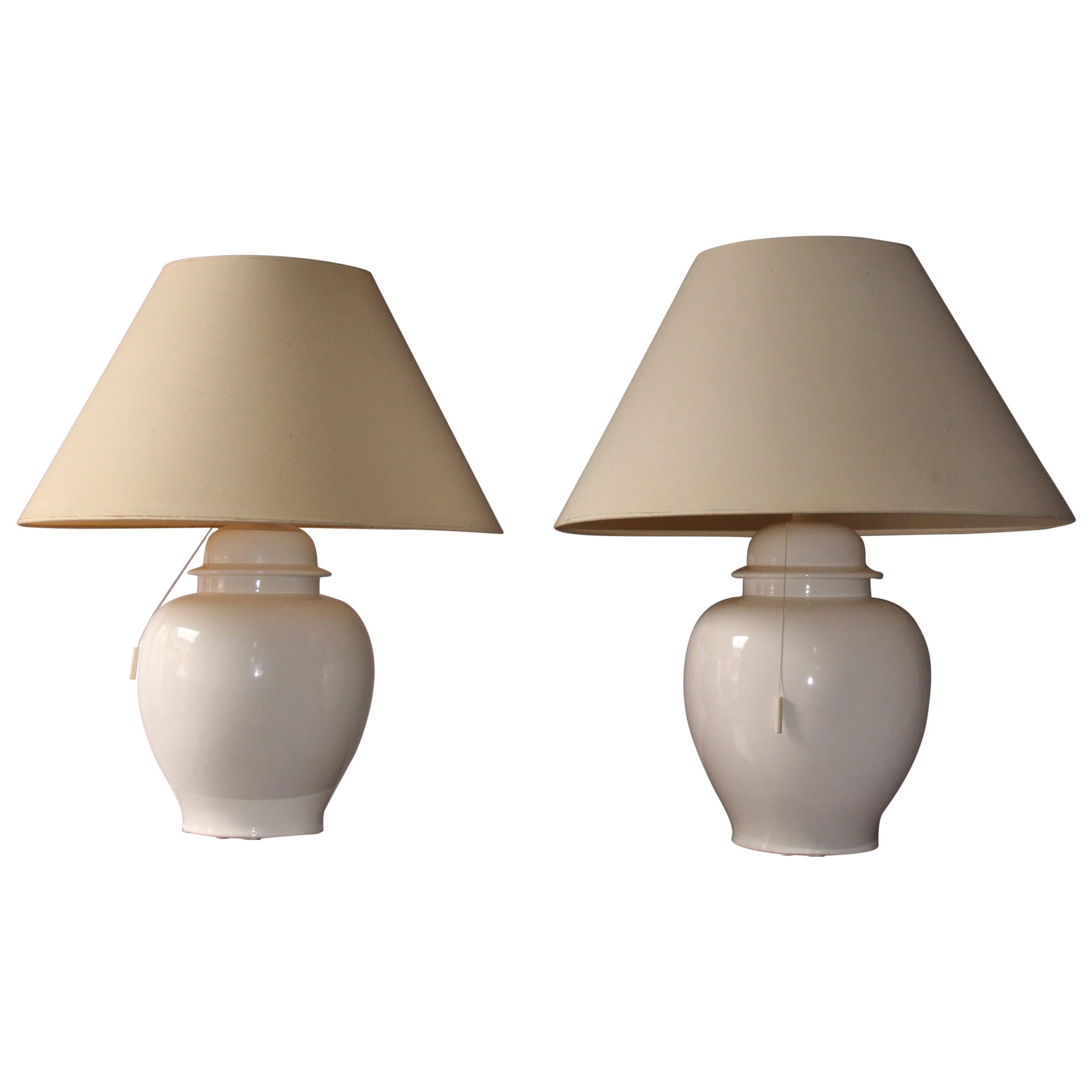 Big Ceramic Pair of Table Lamp