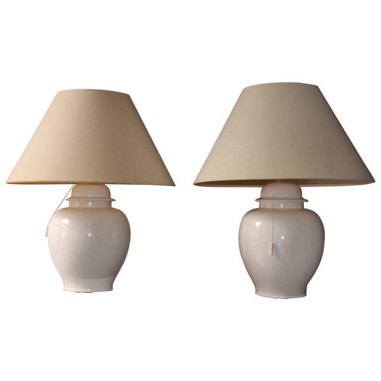 Big Ceramic Pair of Table Lamp For Sale at 1stDibs big ceramic lamps