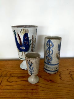 Big Ceramic Pedestal Vase by Gustave Reynaud Le Murier