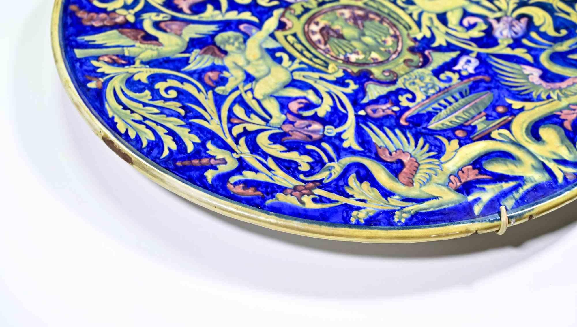 Grande assiette en céramique d'Alberto Rubboli, années 1950 Bon état - En vente à Roma, IT