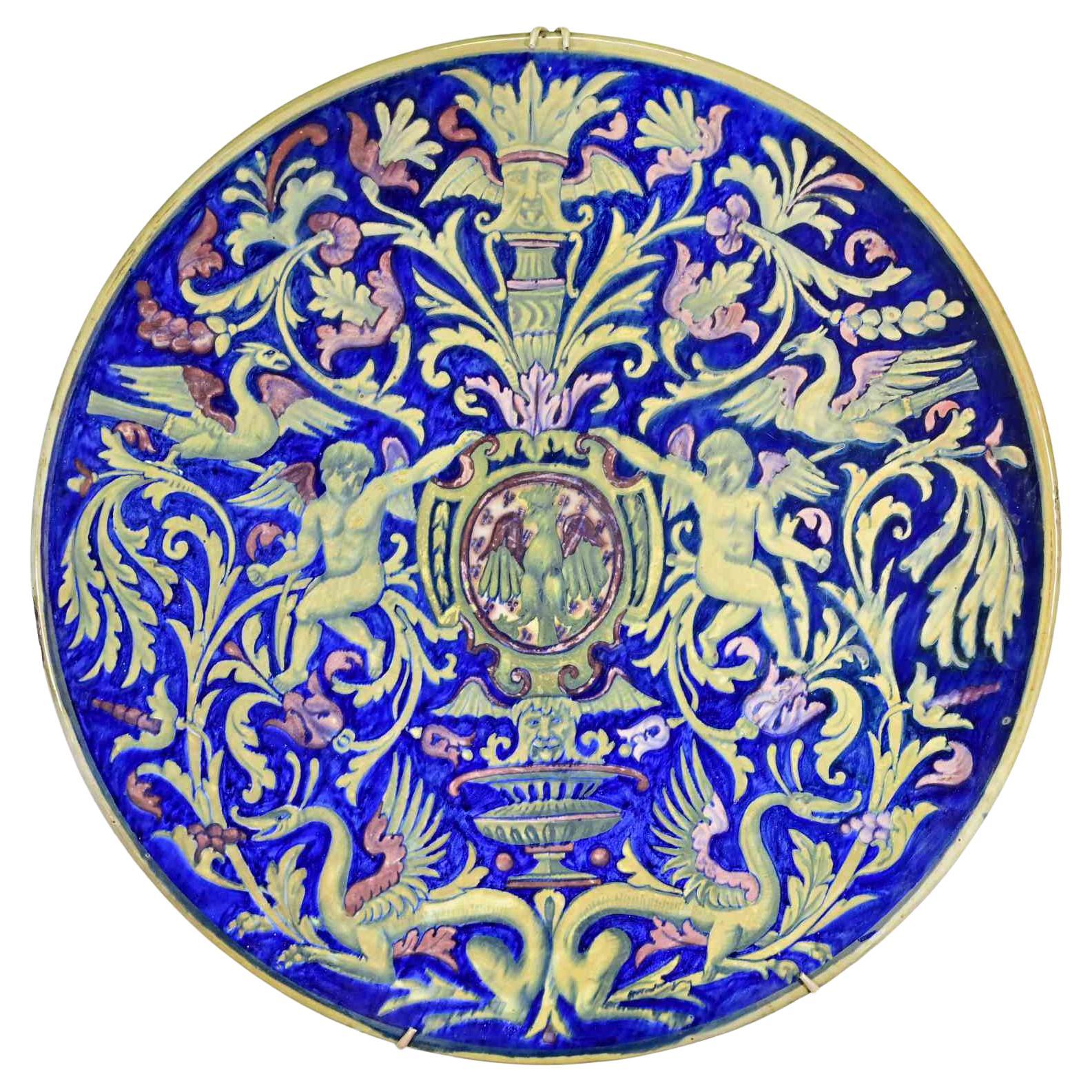 Grande assiette en céramique d'Alberto Rubboli, années 1950 en vente