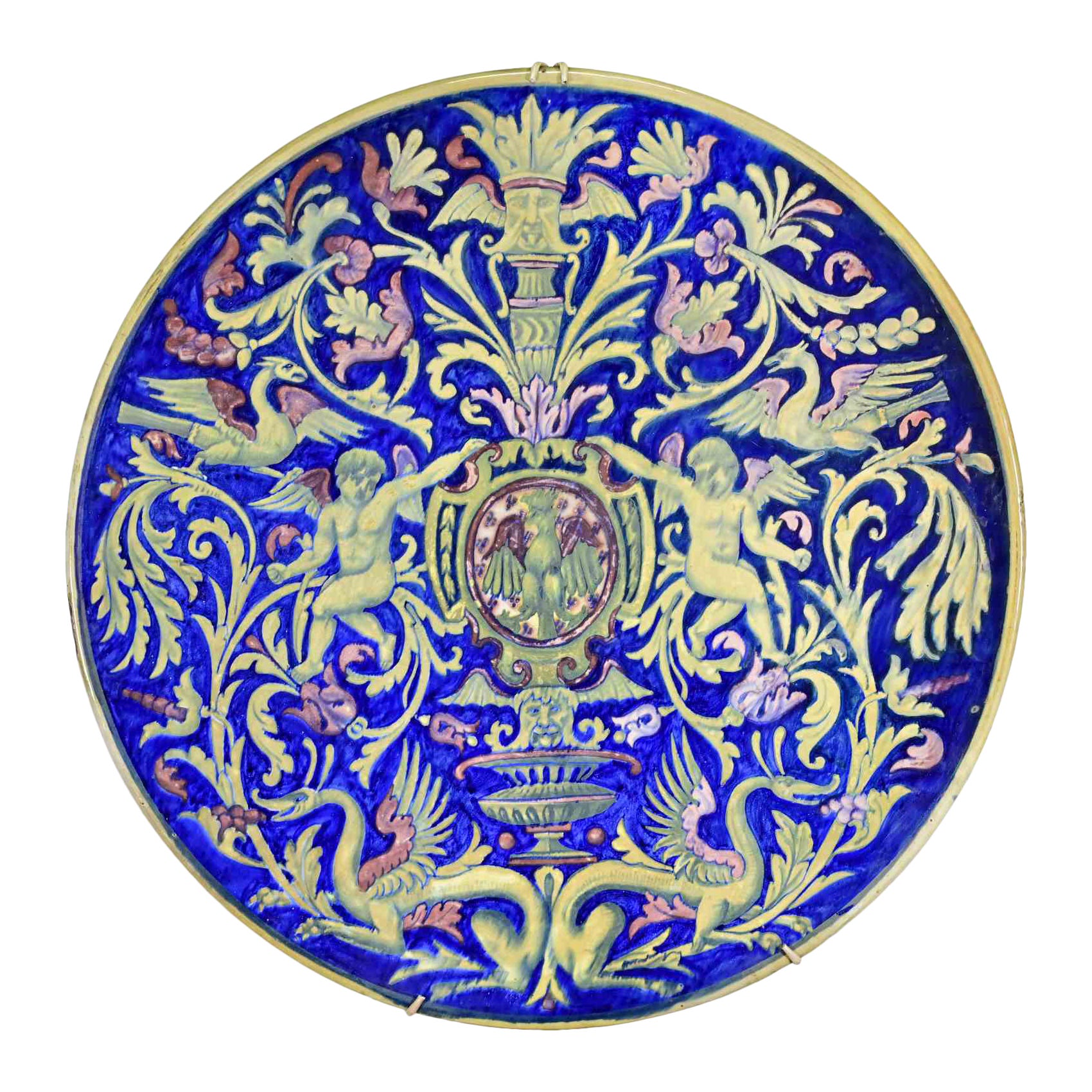 Grande piatto in ceramica di Alberto Rubboli, metà del XX secolo in vendita