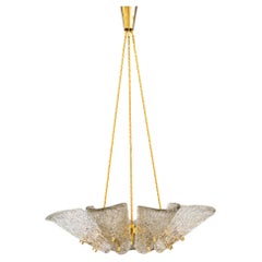 Big chandelier by J.T. Kalmar with structure glass around 1950s