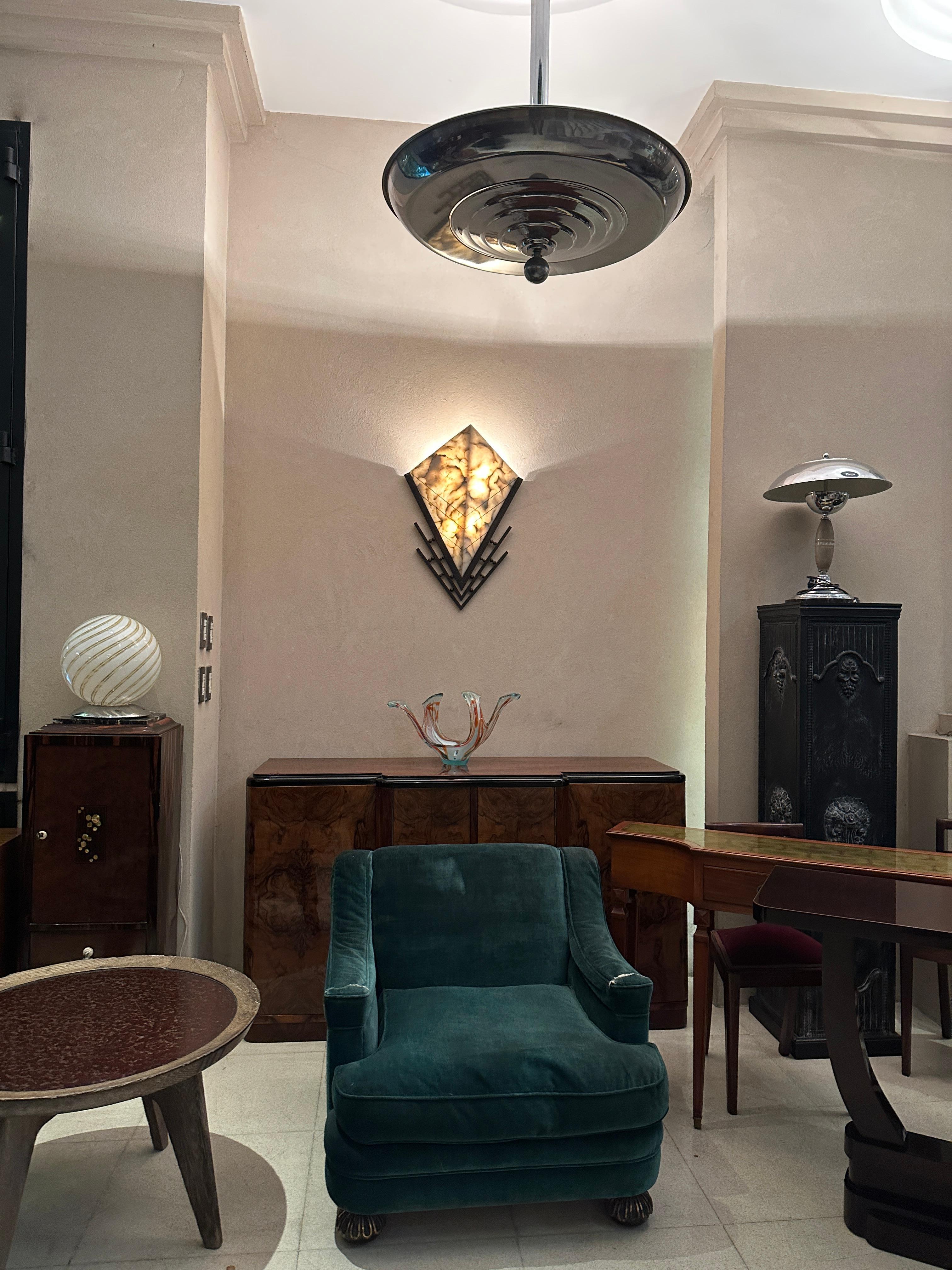 Grande lampadario cromato 1920, stile Art Deco in vendita 5