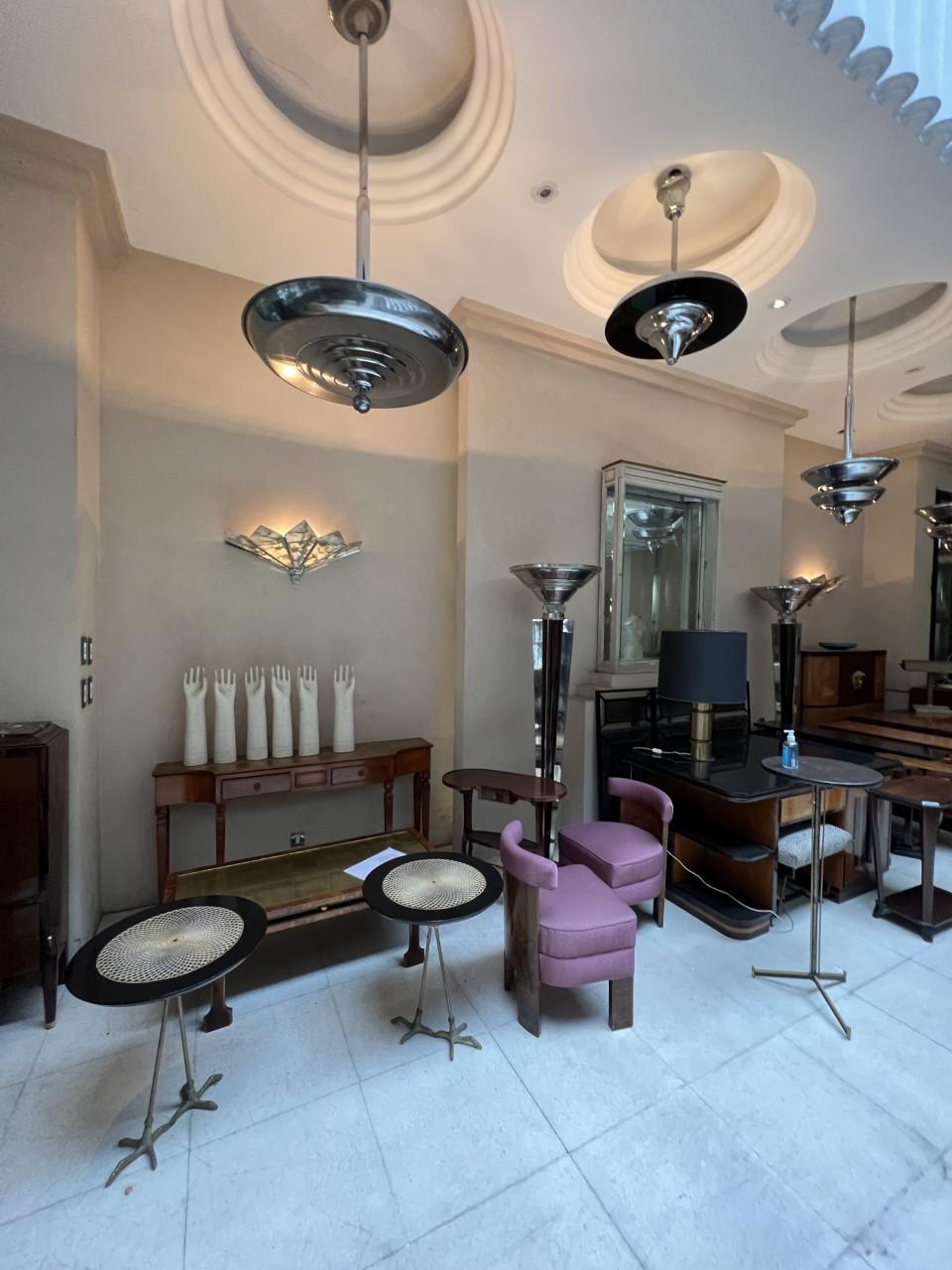 Big Chandelier Chromed 1920, Style Art Deco For Sale 8