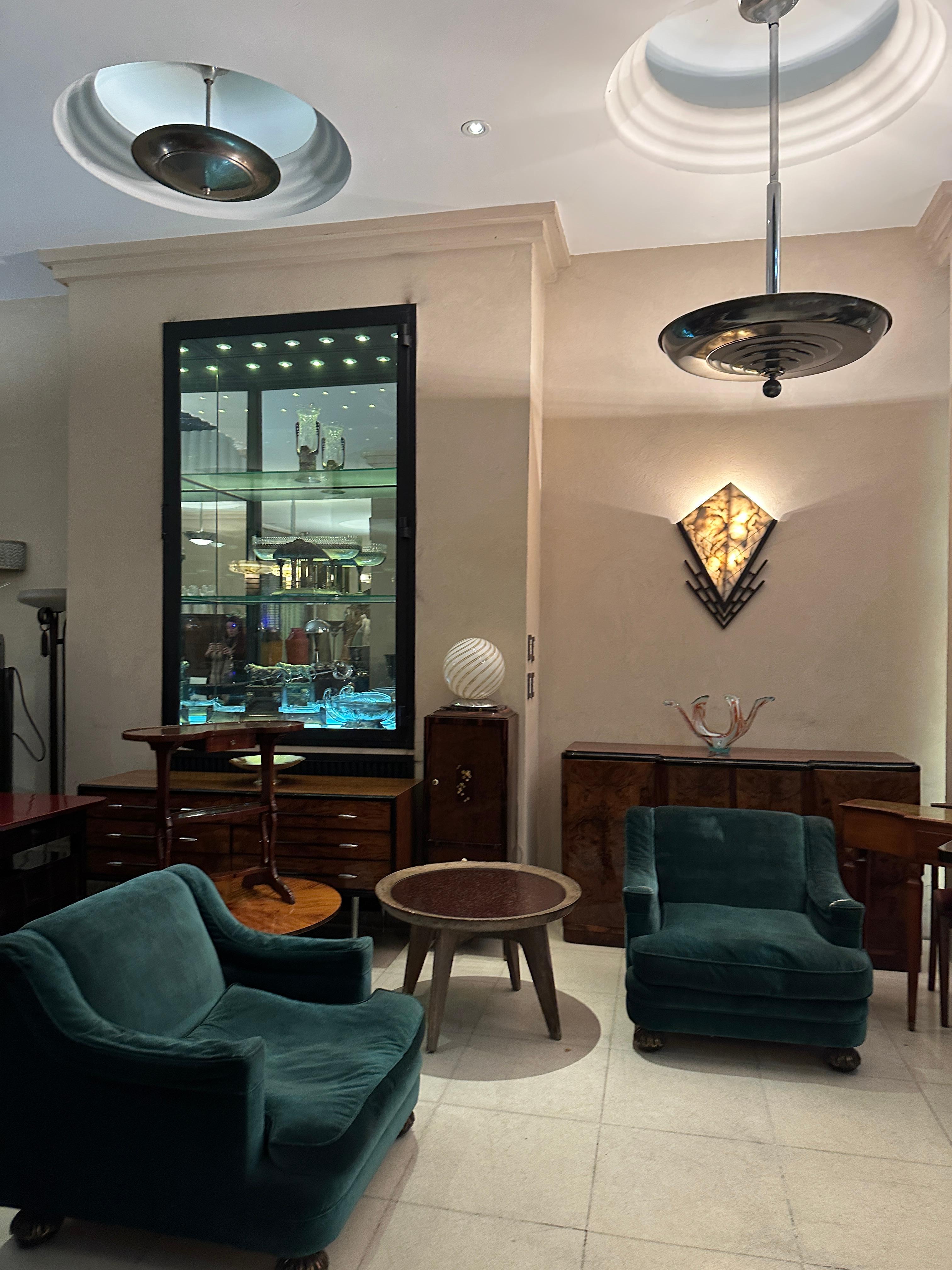 Grande lampadario cromato 1920, stile Art Deco in vendita 6