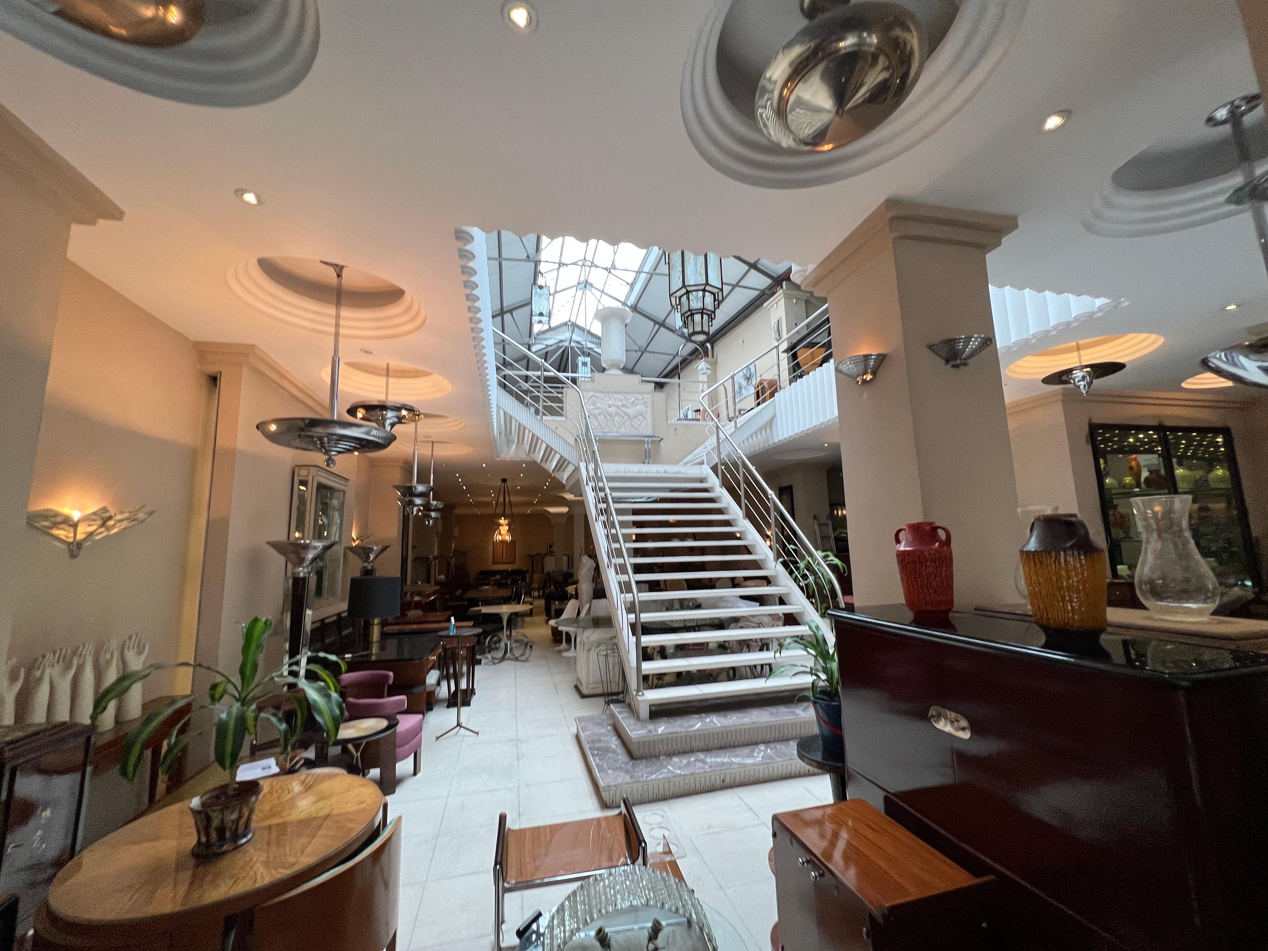 Big Chandelier Chromed 1920, Style Art Deco For Sale 5