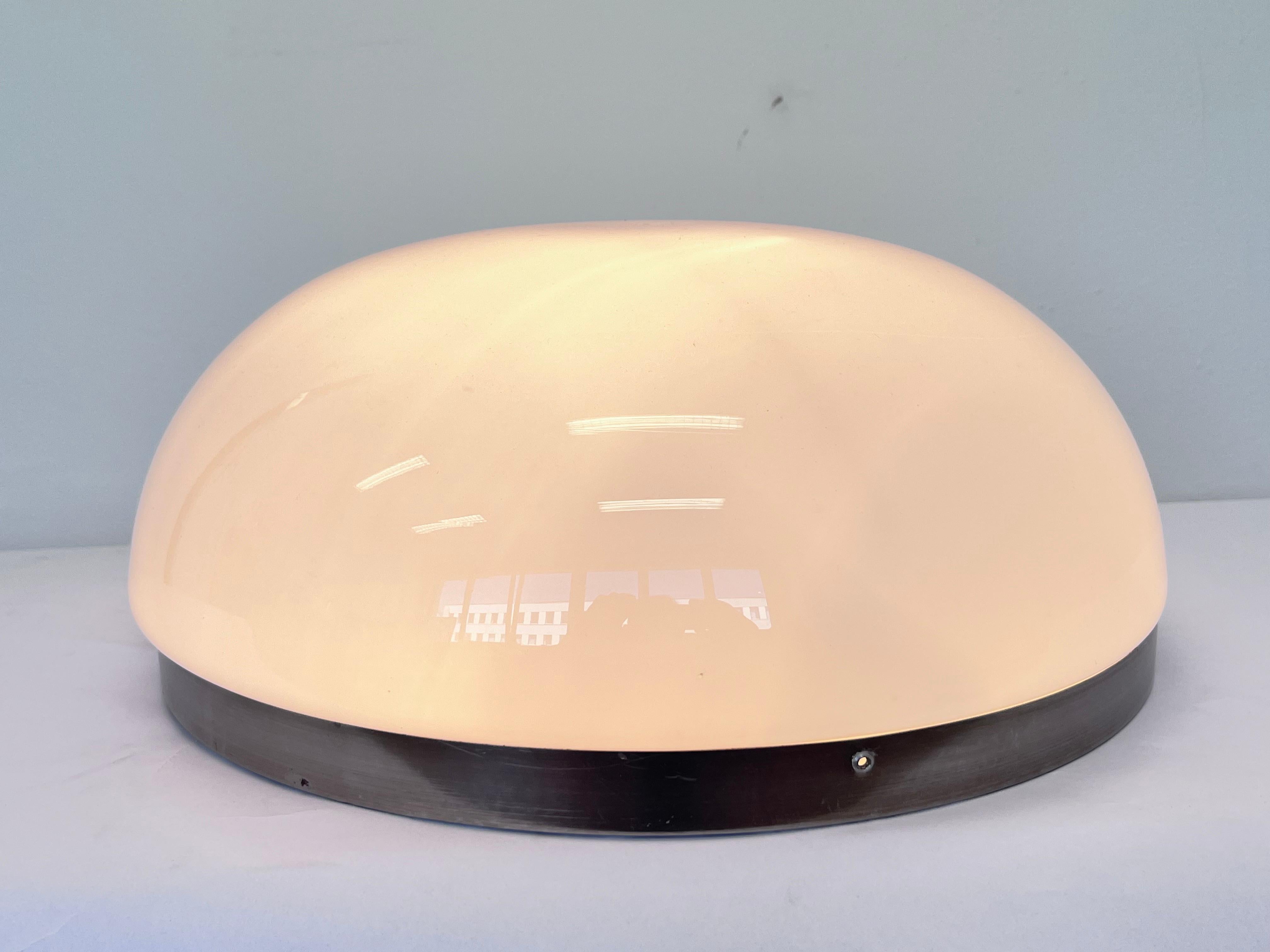 Mid-20th Century Big Chrome Bauhaus Ceiling or Wall Lamp/Flushmount, 1940s - 3 pieces available For Sale