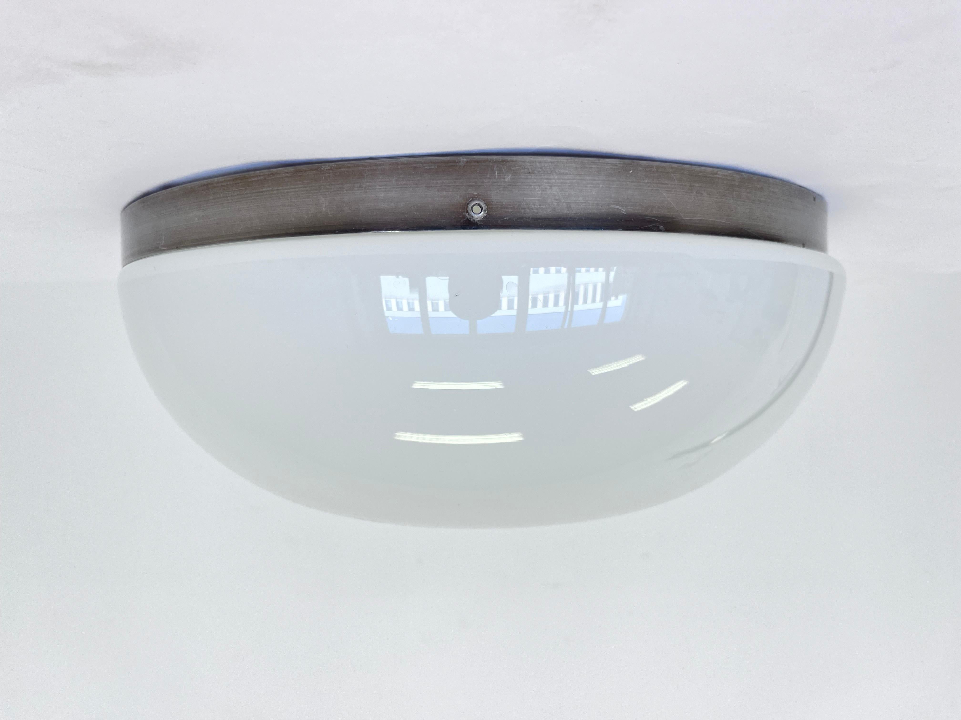 Big Chrome Bauhaus Ceiling or Wall Lamp/Flushmount, 1940s - 3 pieces available For Sale 2
