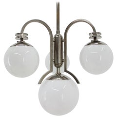 Grande lampadario/pendente cromato Bauhaus / Funzionalismo, anni '30