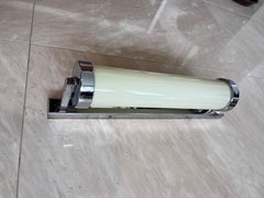 Big Chrome milk glass  Bauhaus / Functionalist Wall Lamp - 1930s