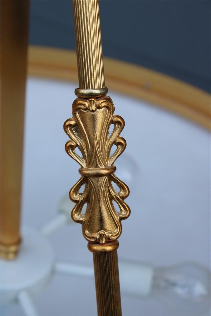 Big classic round Italian chandelier brass gold yellow amber glass Italian design 1970.
6 light bulbs max 80 was each.