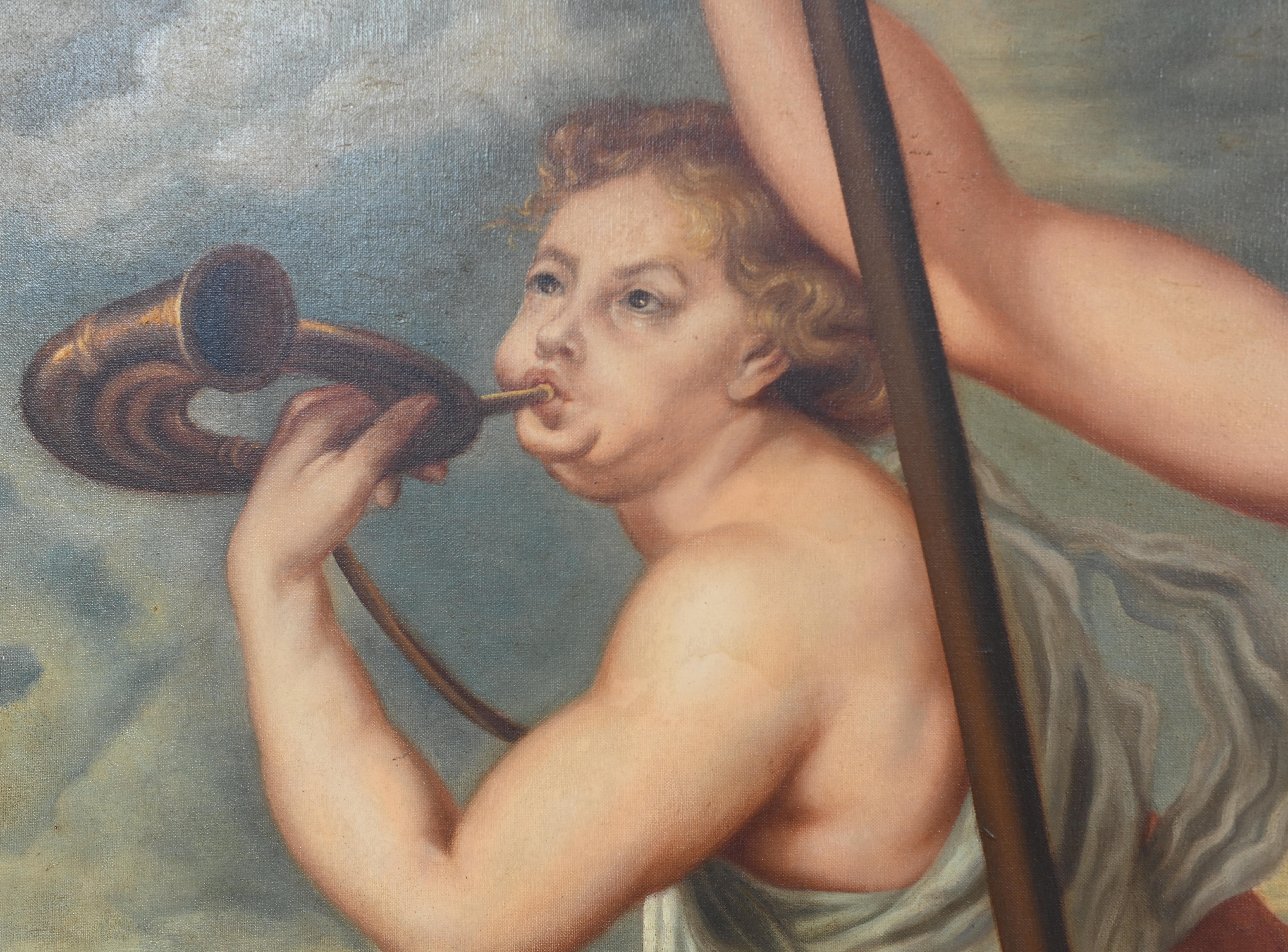 Big Classical Oil Painting Diana Huntress after Rubens 1880 For Sale 3
