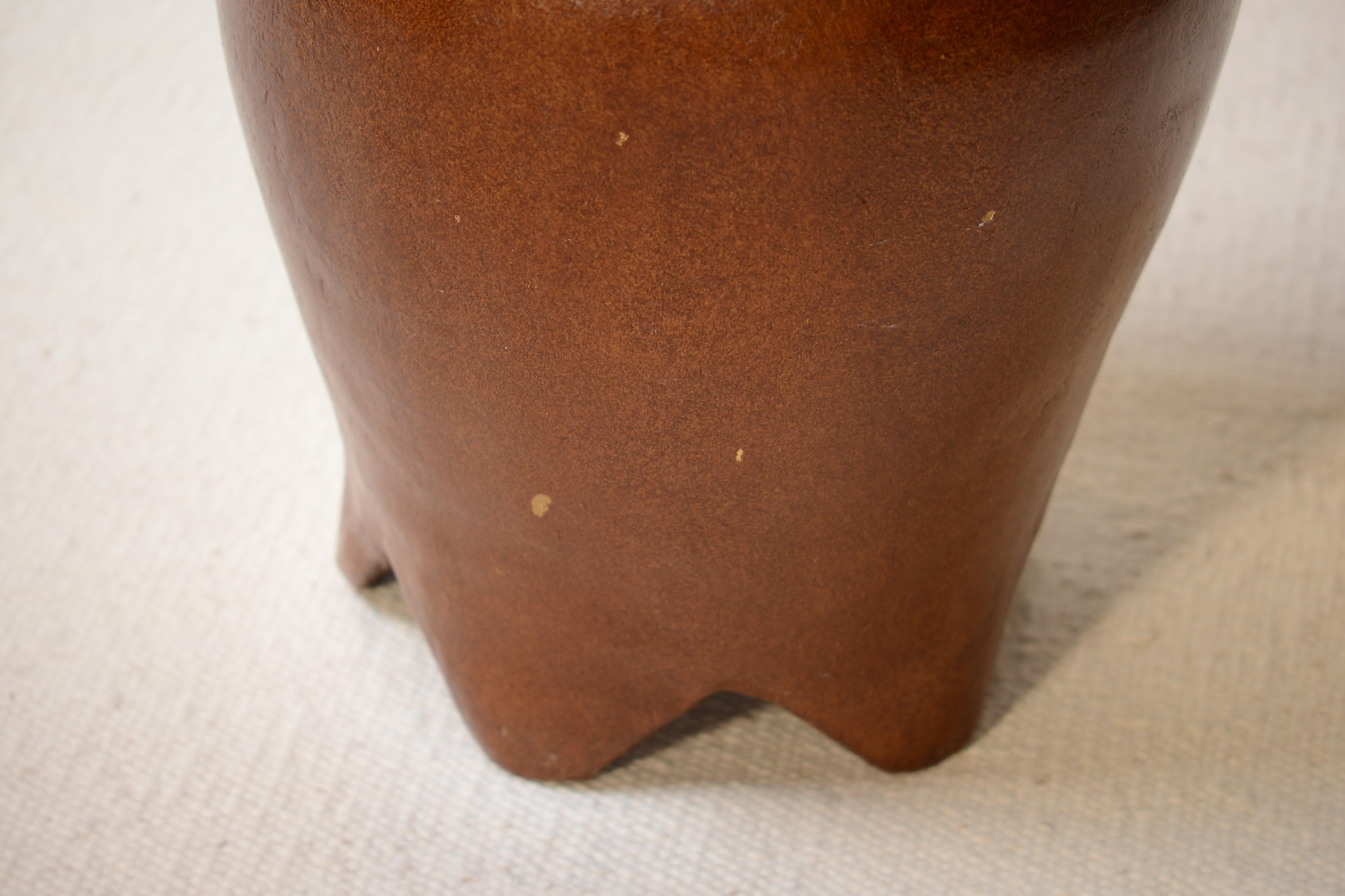 Folk Art Big Clay Jar from 1800 Sweden in Warm Tones For Sale