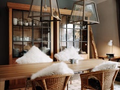 White Natural Cashmere Fur Large Cushion by Muchi Decor, Made in Italy