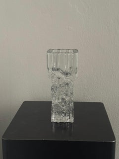 Große Sammlervase mit Eiswürfeleffekt aus Glas aus Limburg 1970