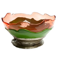 Grand vase Collina XXL extra en résine rubis, vert et bronze de Gaetano Pesce