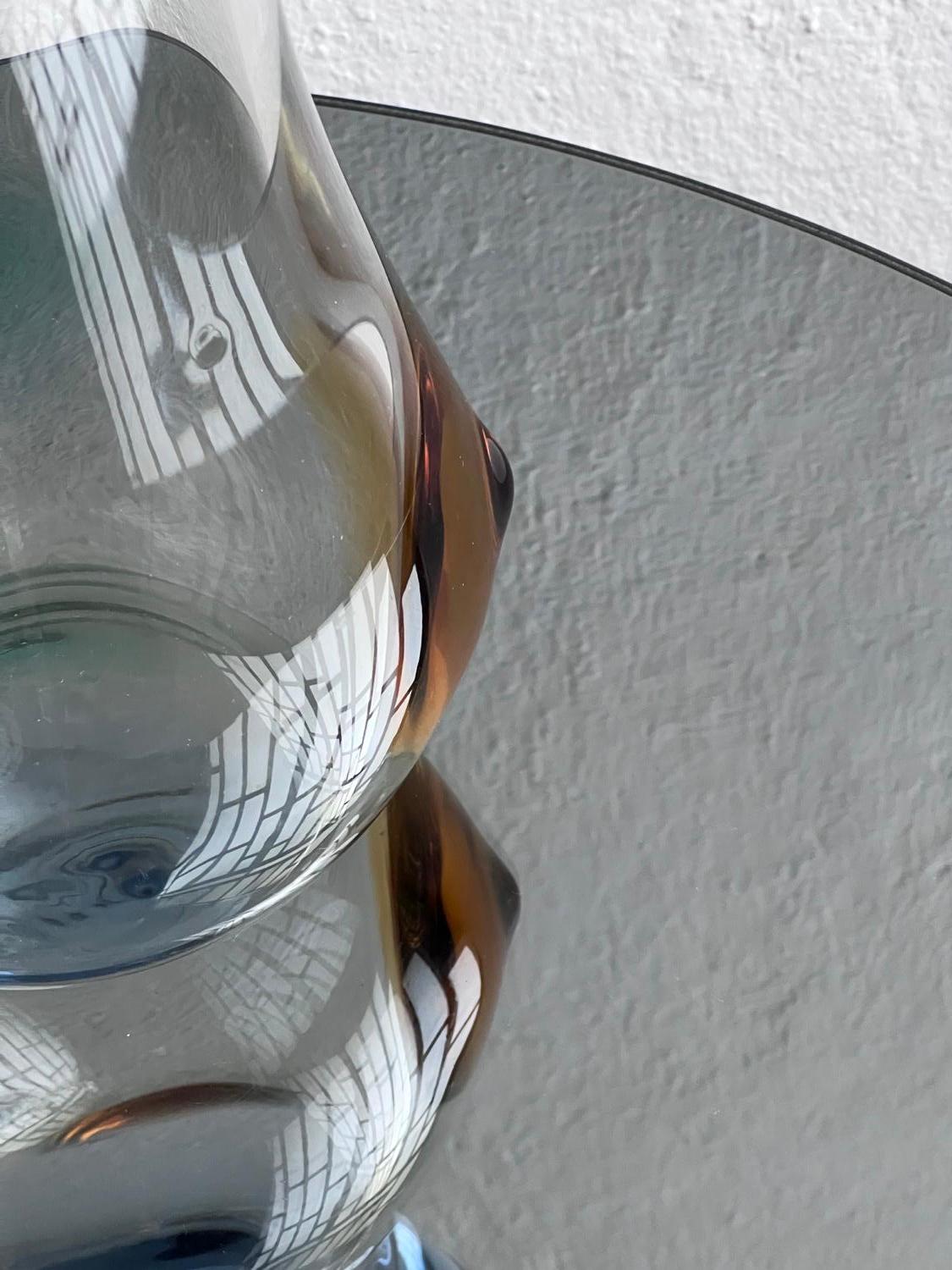 Große bunte dekorative Vase aus Murano-Glas, italienisches Mid-Century-Design im Angebot 4