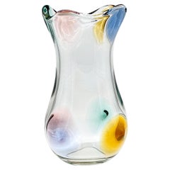 Retro Big colorful decorative Murano glass vase, Mid Century Italian design