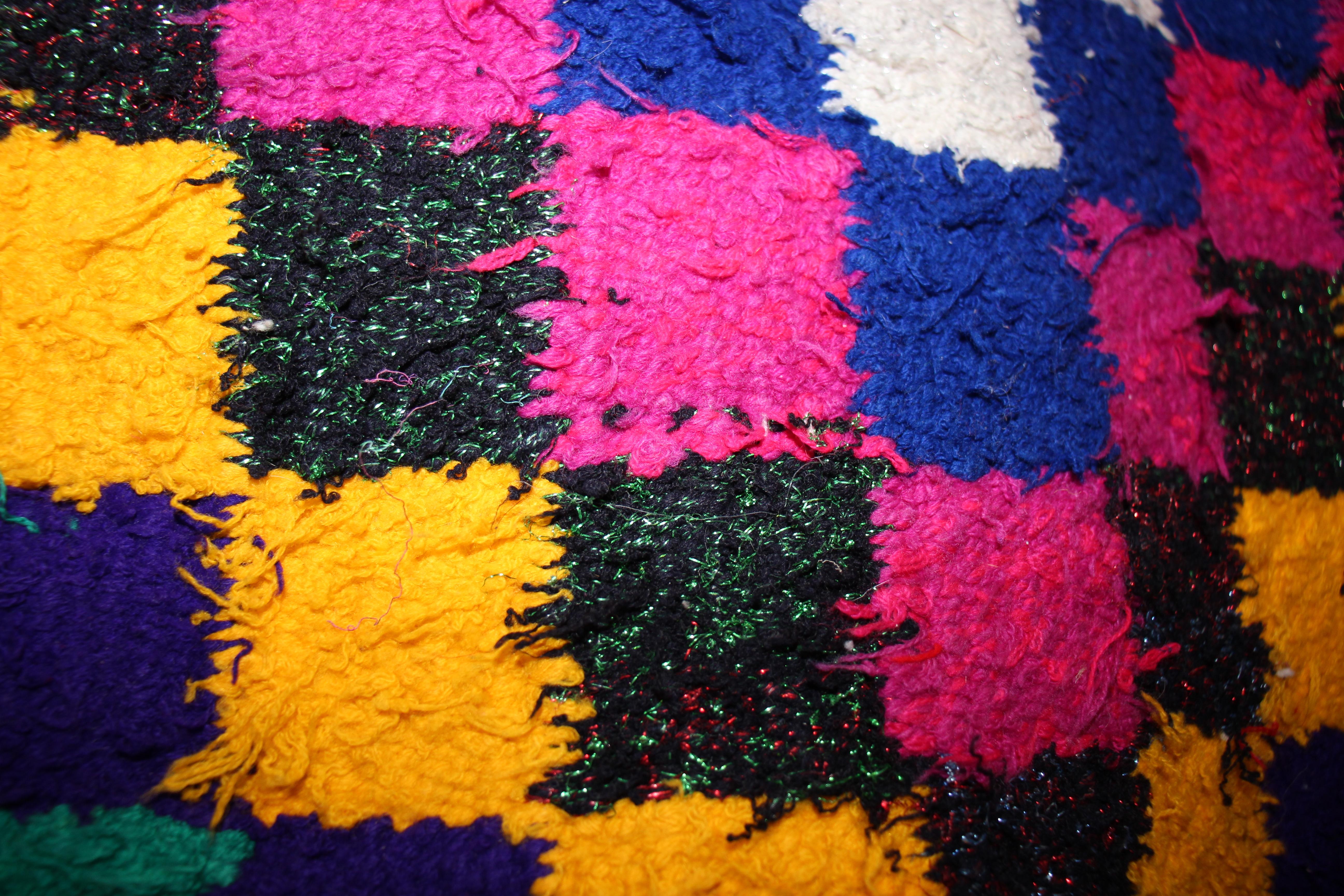 Fabric Big Colorful Vintage Carpet, Boho Style Rug, Similar to Kilim