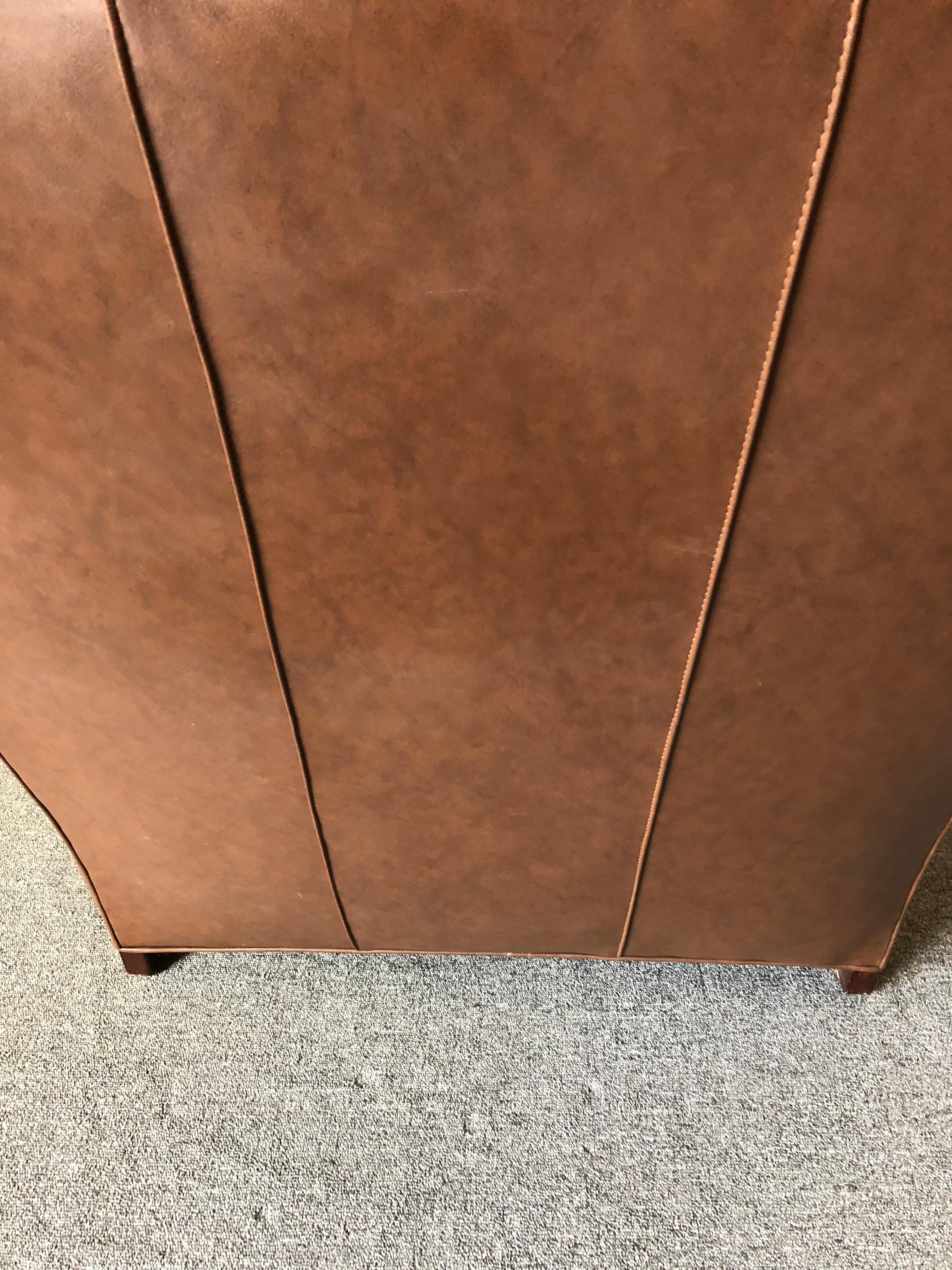 Big Comfy Supple Leather Club Chair In Good Condition In Hopewell, NJ