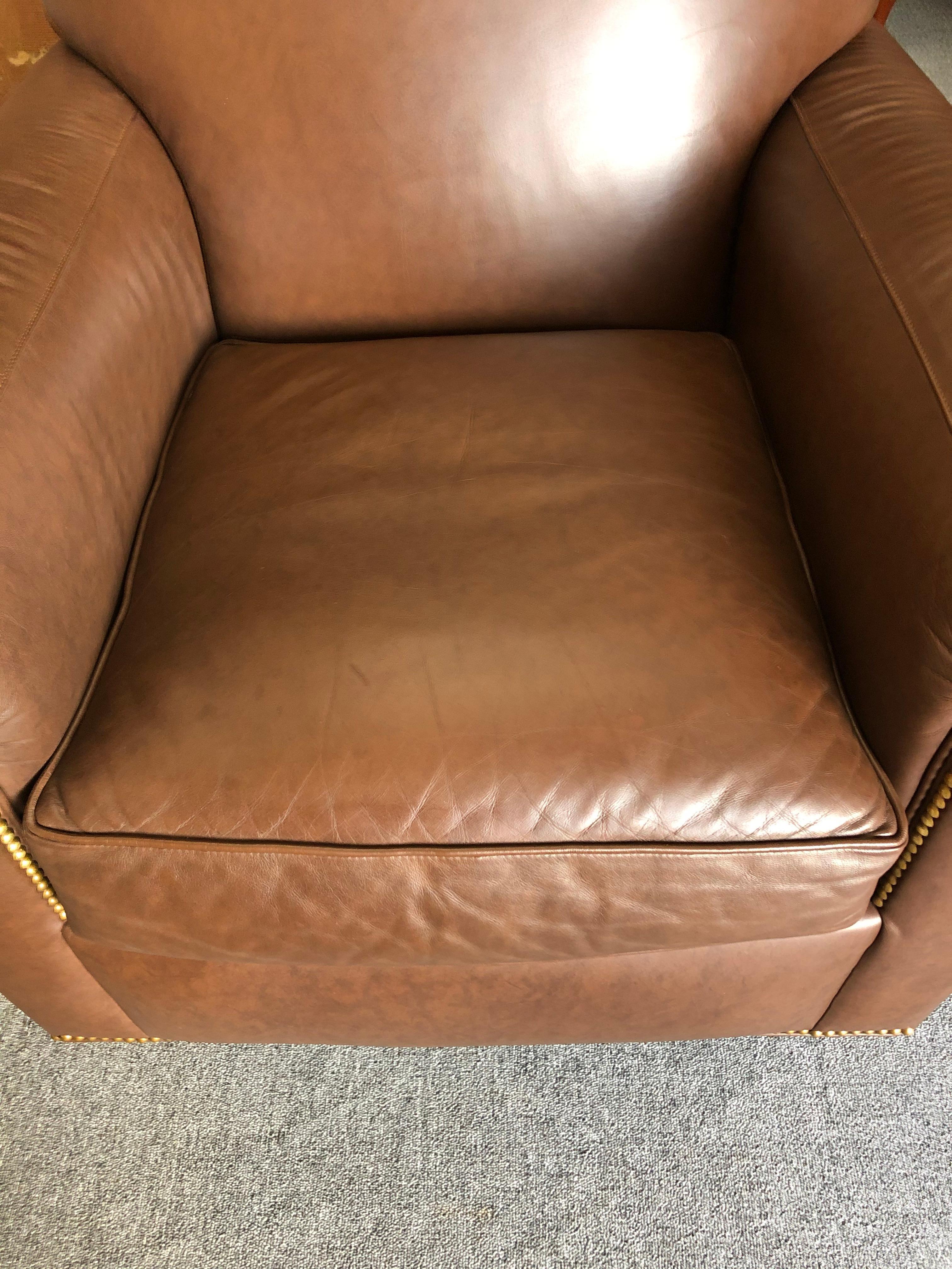 Big Comfy Supple Leather Club Chair 1