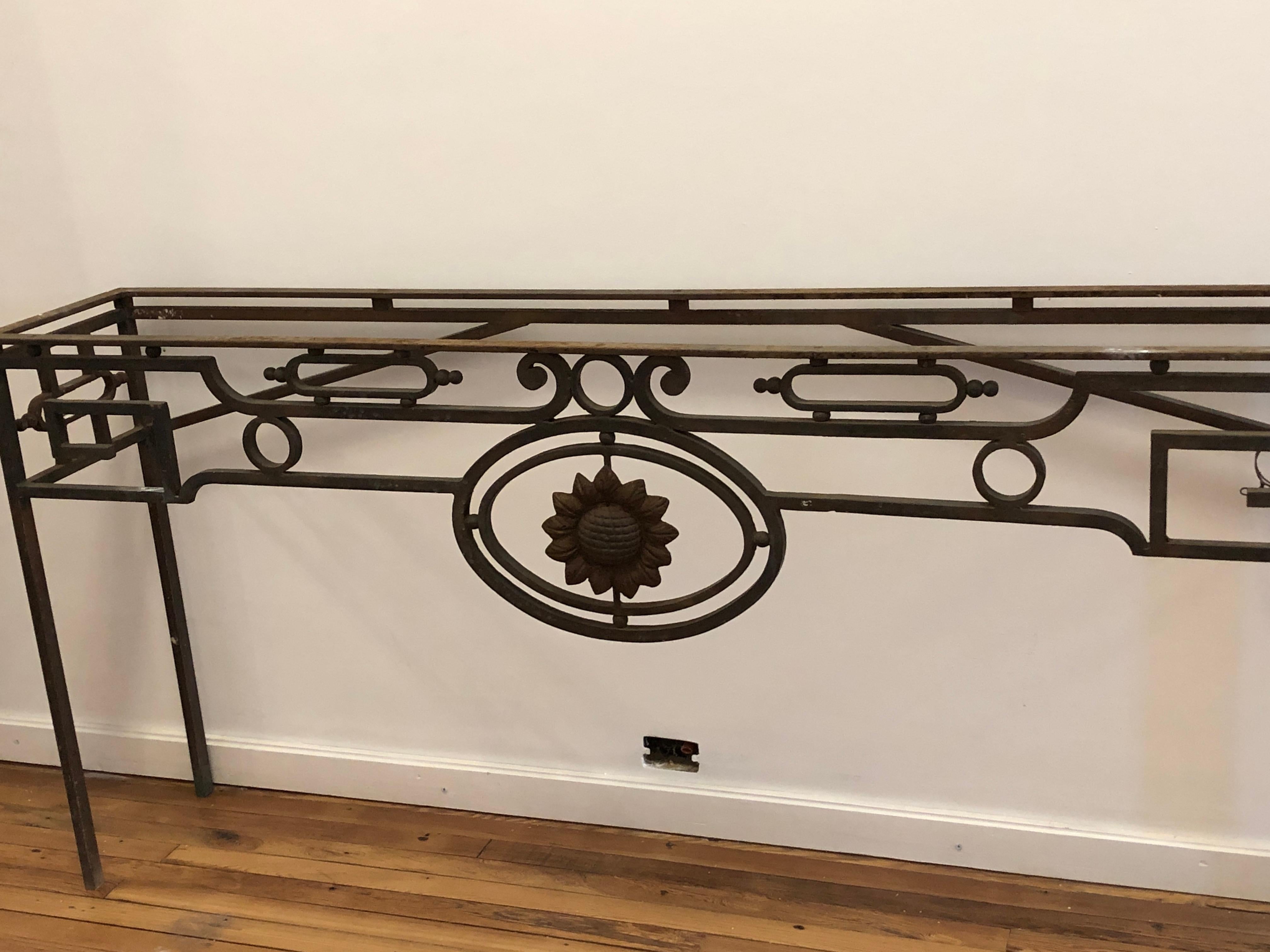 Big Console in iron, 1900, French, Style: Art Nouveau, Liberty, jugendstil For Sale 5