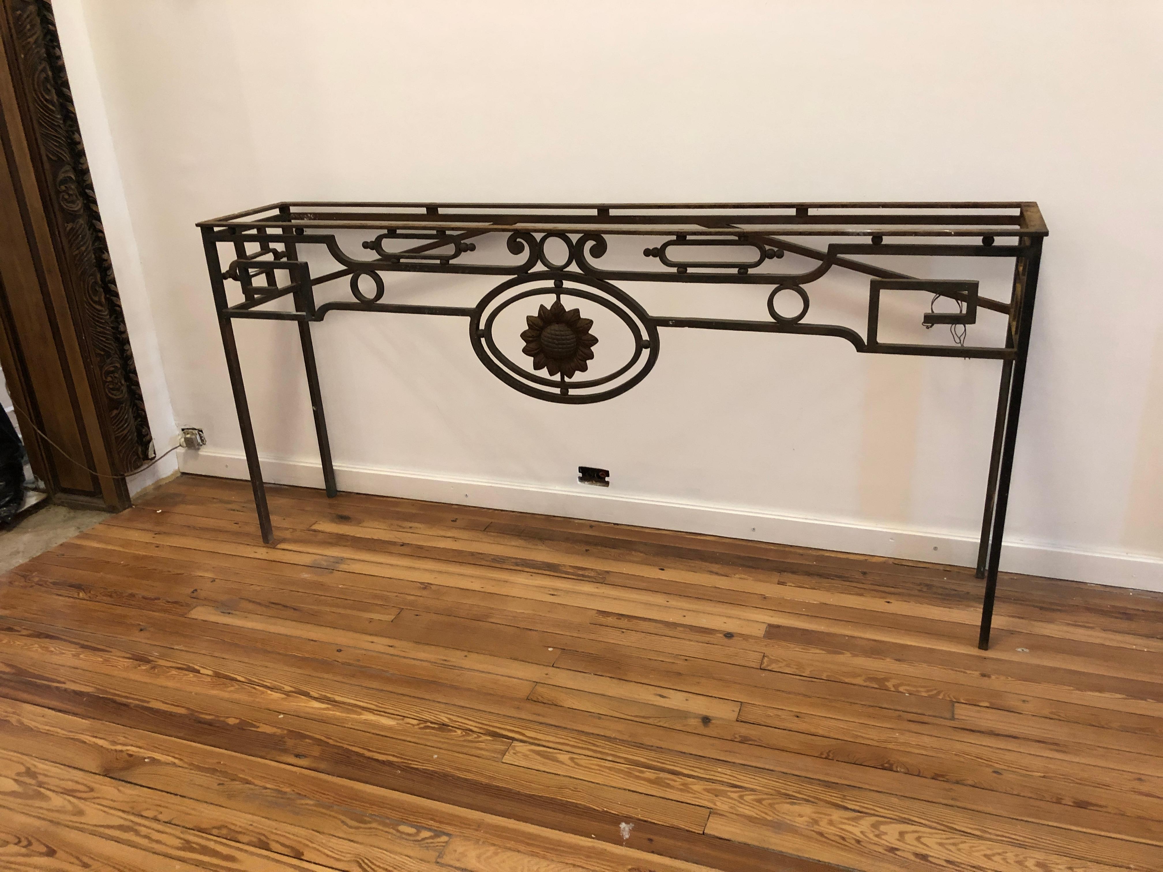 Big Console in iron, 1900, French, Style: Art Nouveau, Liberty, jugendstil For Sale 4