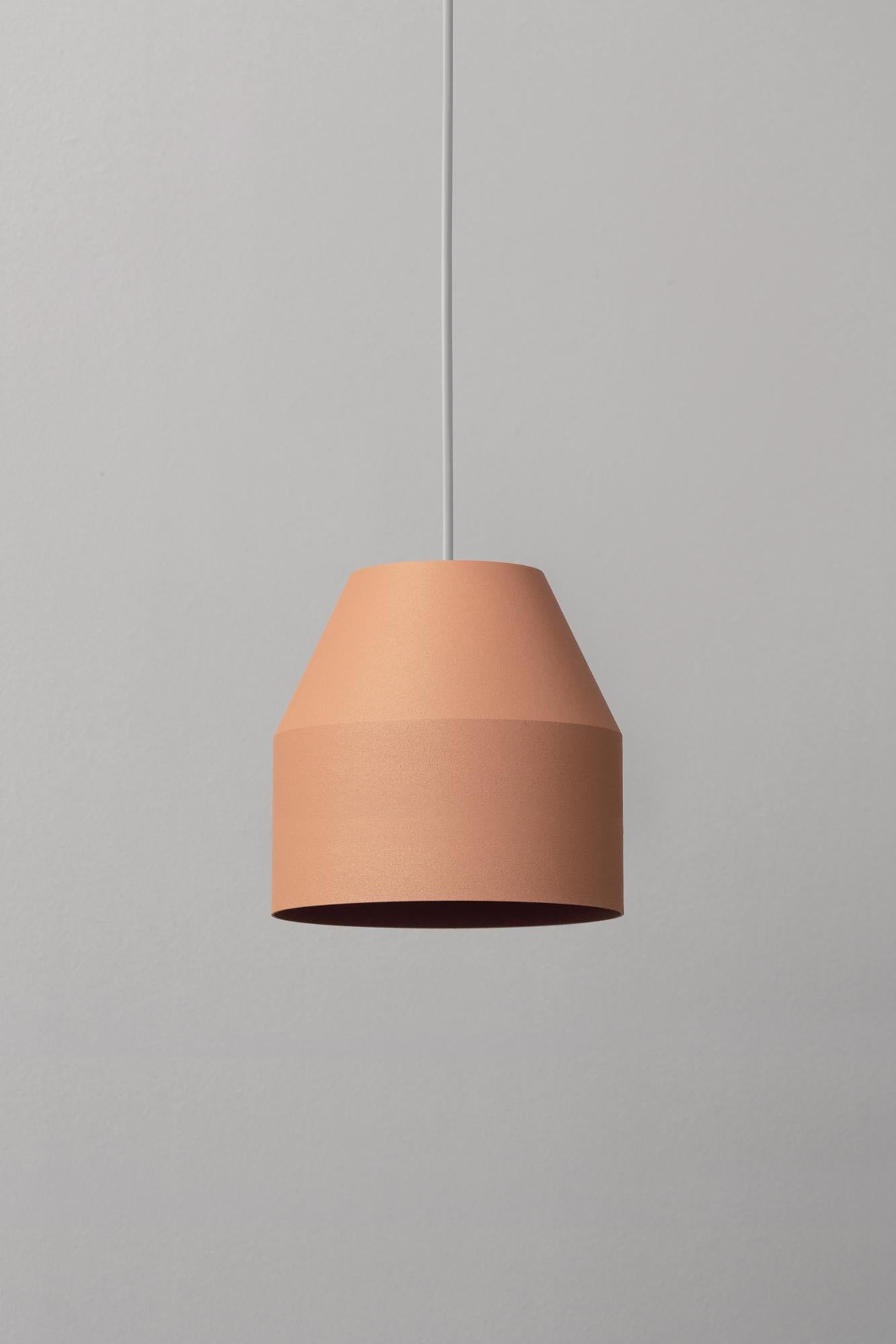 Big Coral Cap Pendant Lamp by +kouple
Dimensions: Ø 16 x H 16,5 cm. 
Materials: Powder-coated steel.

Available in different color options. Available in two different sizes. The rod length is 200 cm. Please contact us.

All our lamps can be wired