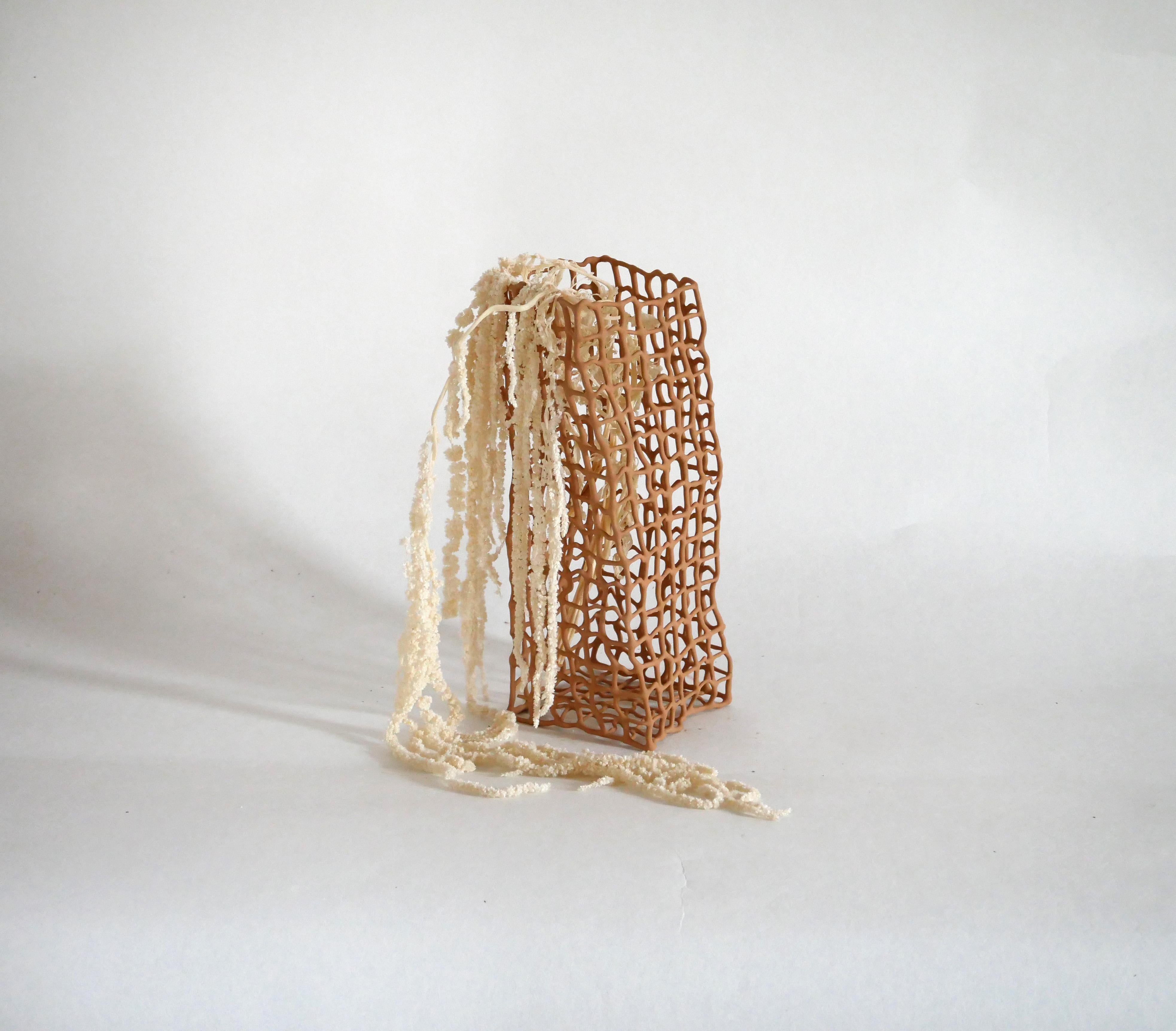 Metal Big Coral Vase by Dzovag Kotchian For Sale