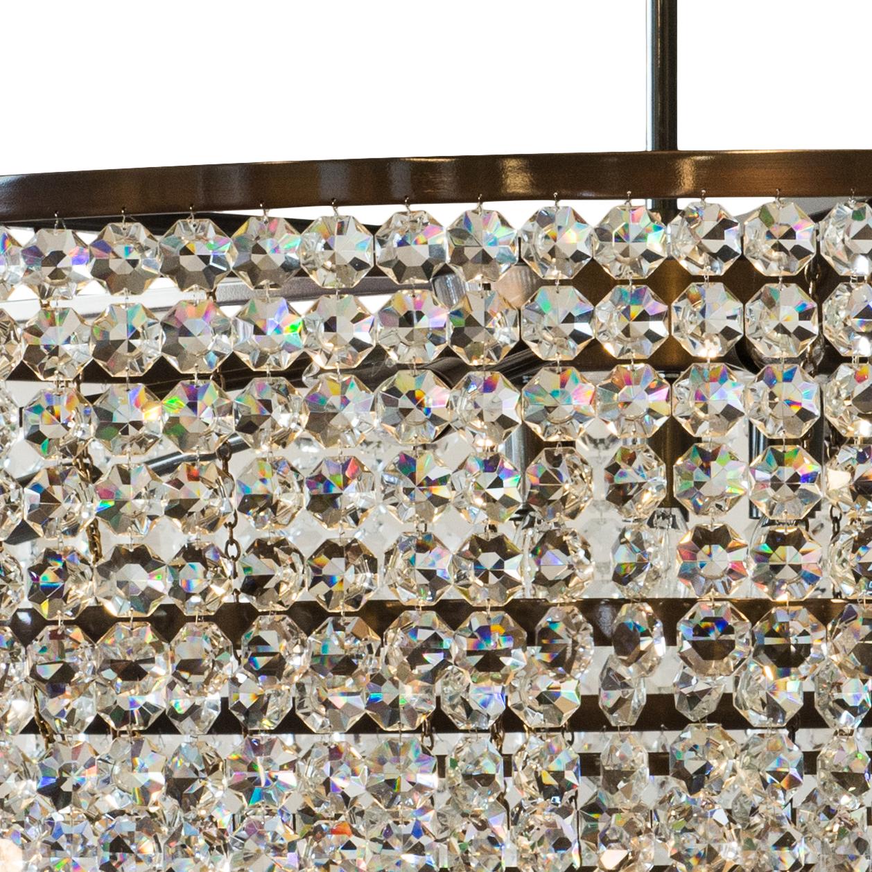 Austrian Big Crystal Chandelier in the Style of the 1960ies Re Edition For Sale