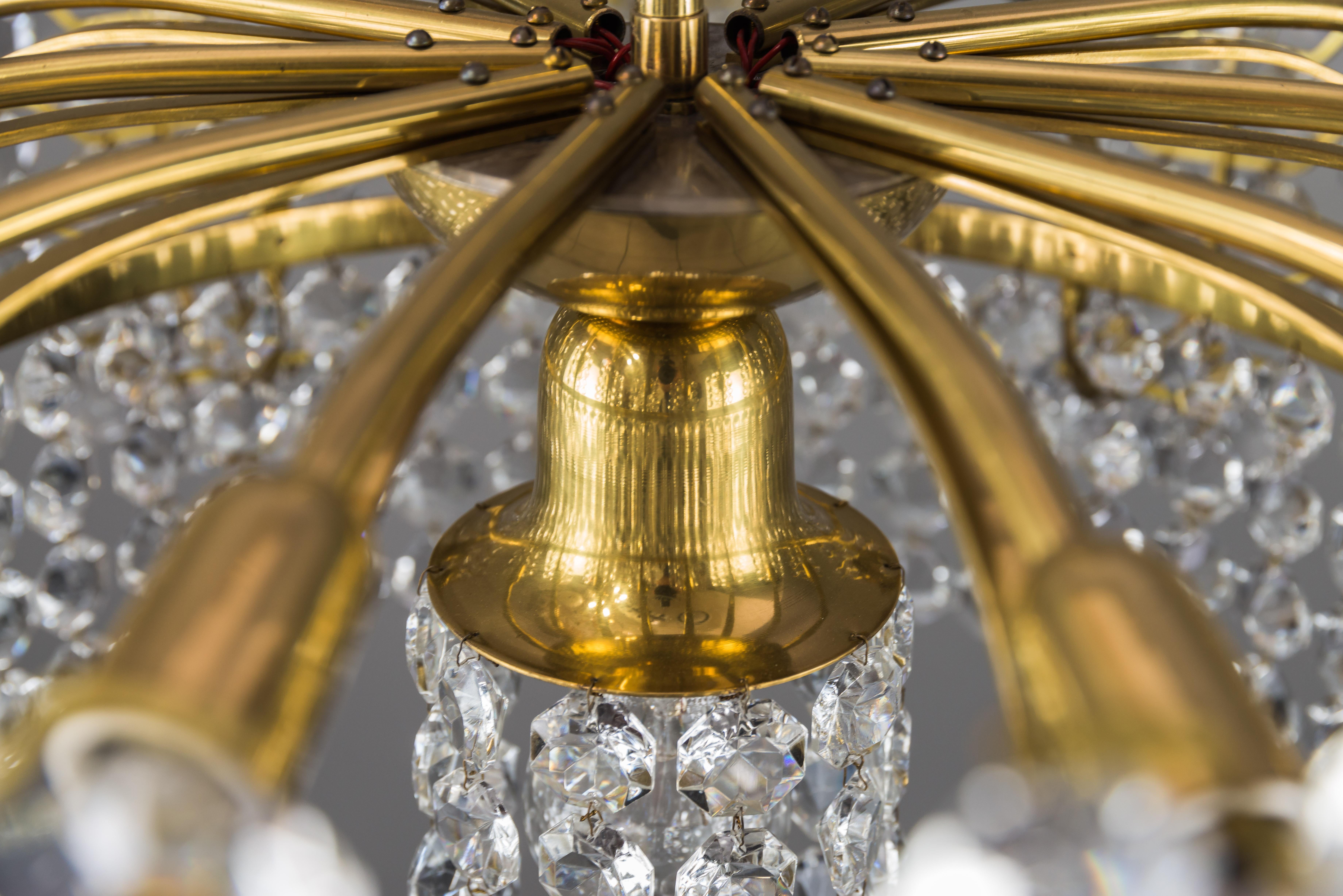 Big Crystal Glass Bakalowits Chandelier, Vienna, 1950s For Sale 11