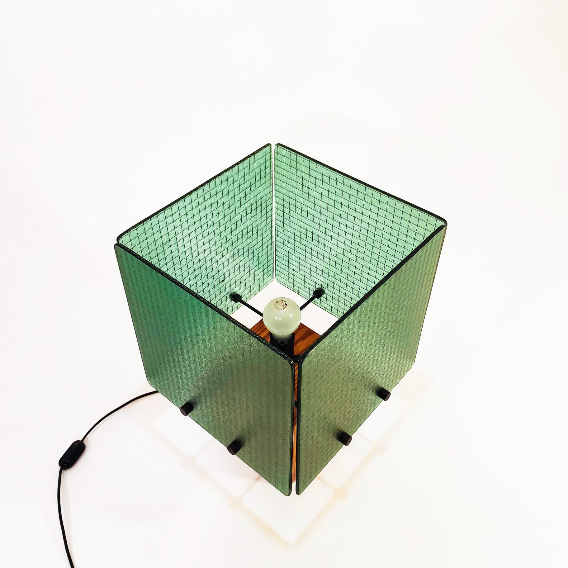 Mid-Century Modern Big cubist postmodern spanish table lamp, 1970 For Sale