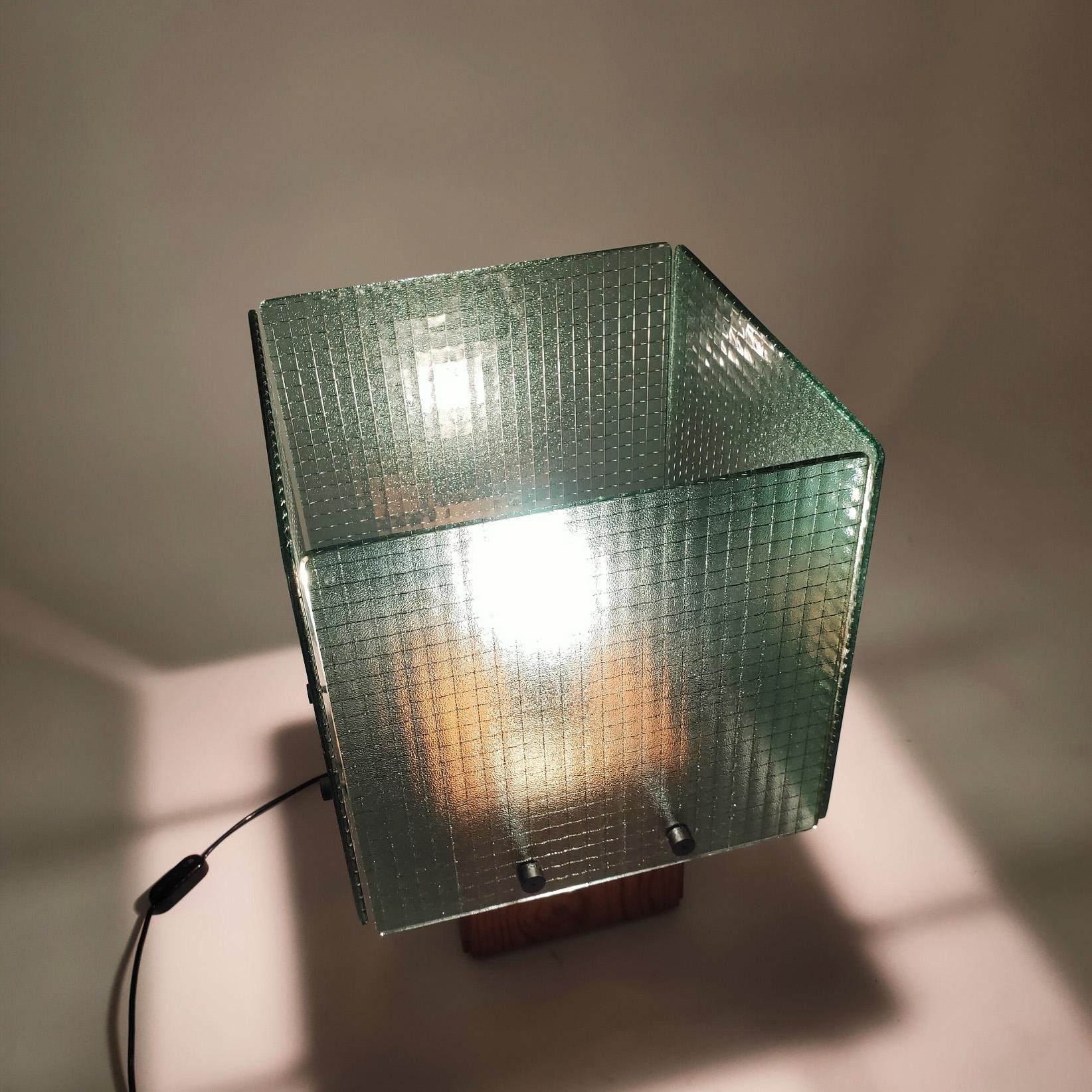 Big cubist postmodern spanish table lamp, 1970 For Sale 1