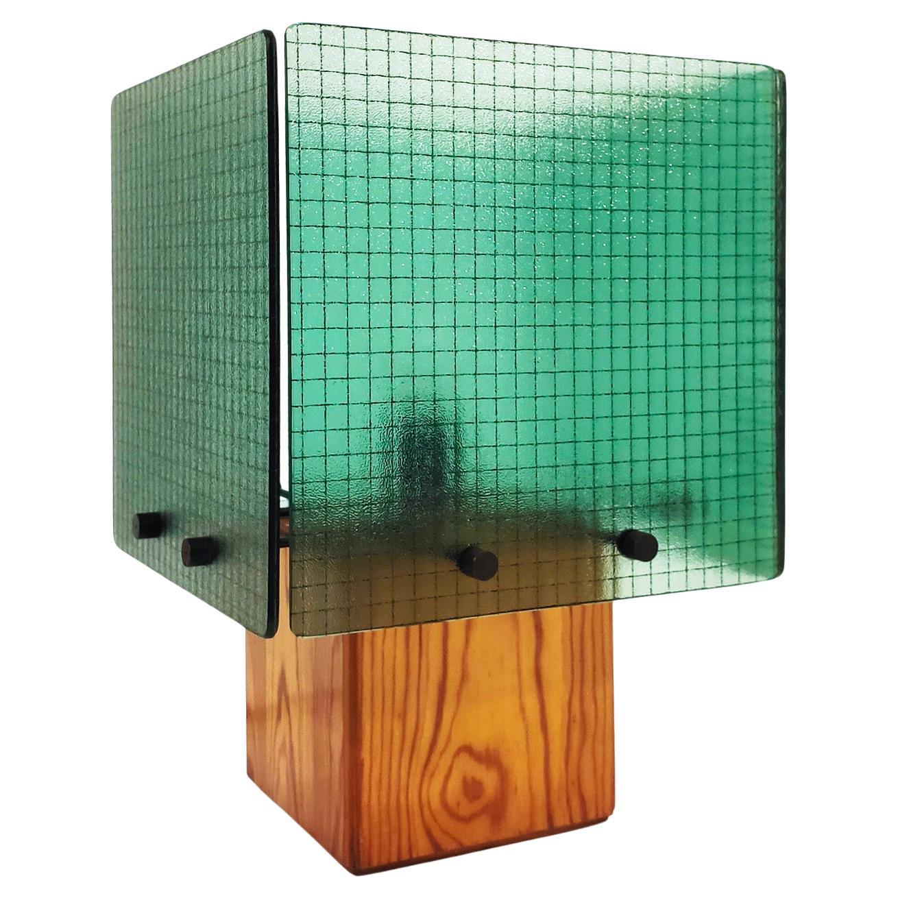 Big cubist postmodern spanish table lamp, 1970 For Sale