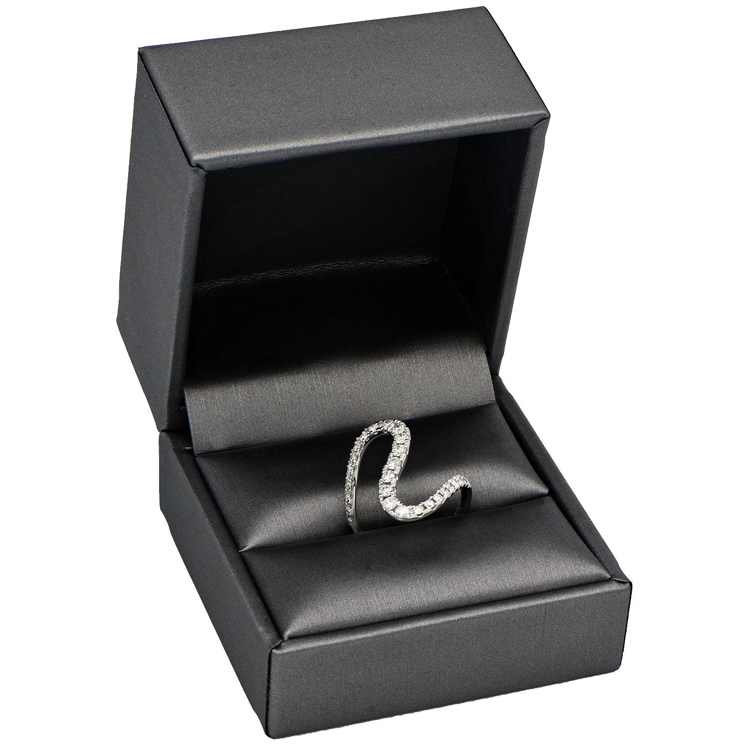 Contemporary Big Curve Diamond Fashion Ring For Sale