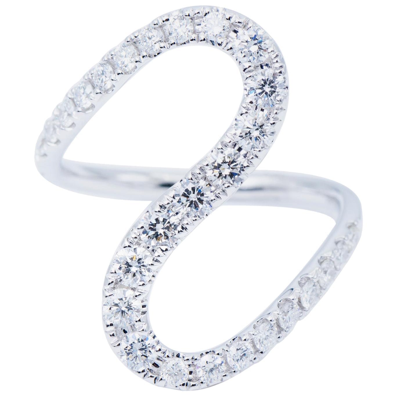 Big Curve Diamond Fashion Ring For Sale