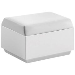 Big Cut Polyethylene Pouf with Cushion in White by Matali Crasset for Plust