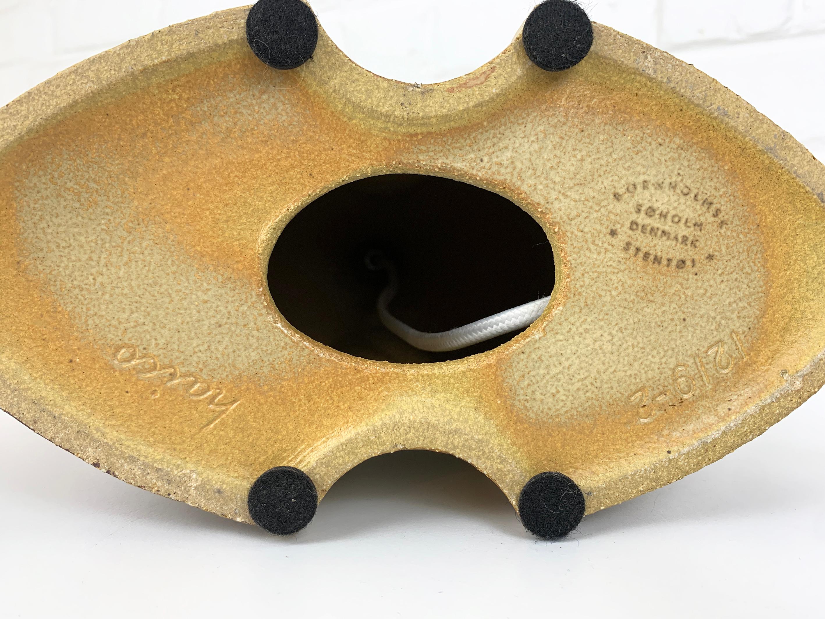 Große dänische Søholm Stentøj Keramik-Tischlampe, glasiertes Steinzeug von Haico Nitzsche im Angebot 6