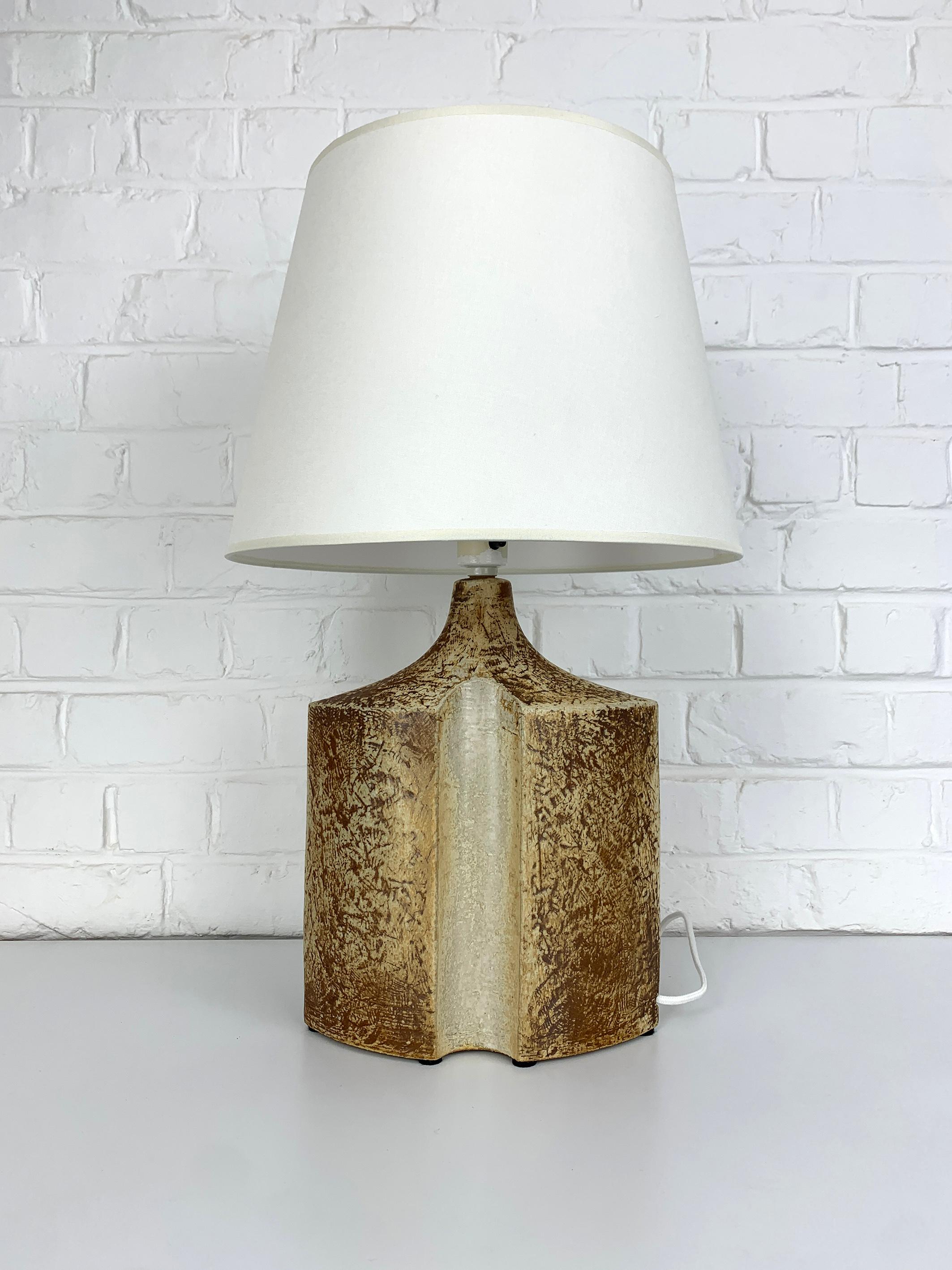 Big Danish Søholm Stentøj ceramic table lamp, glazed stoneware by Haico Nitzsche For Sale 2