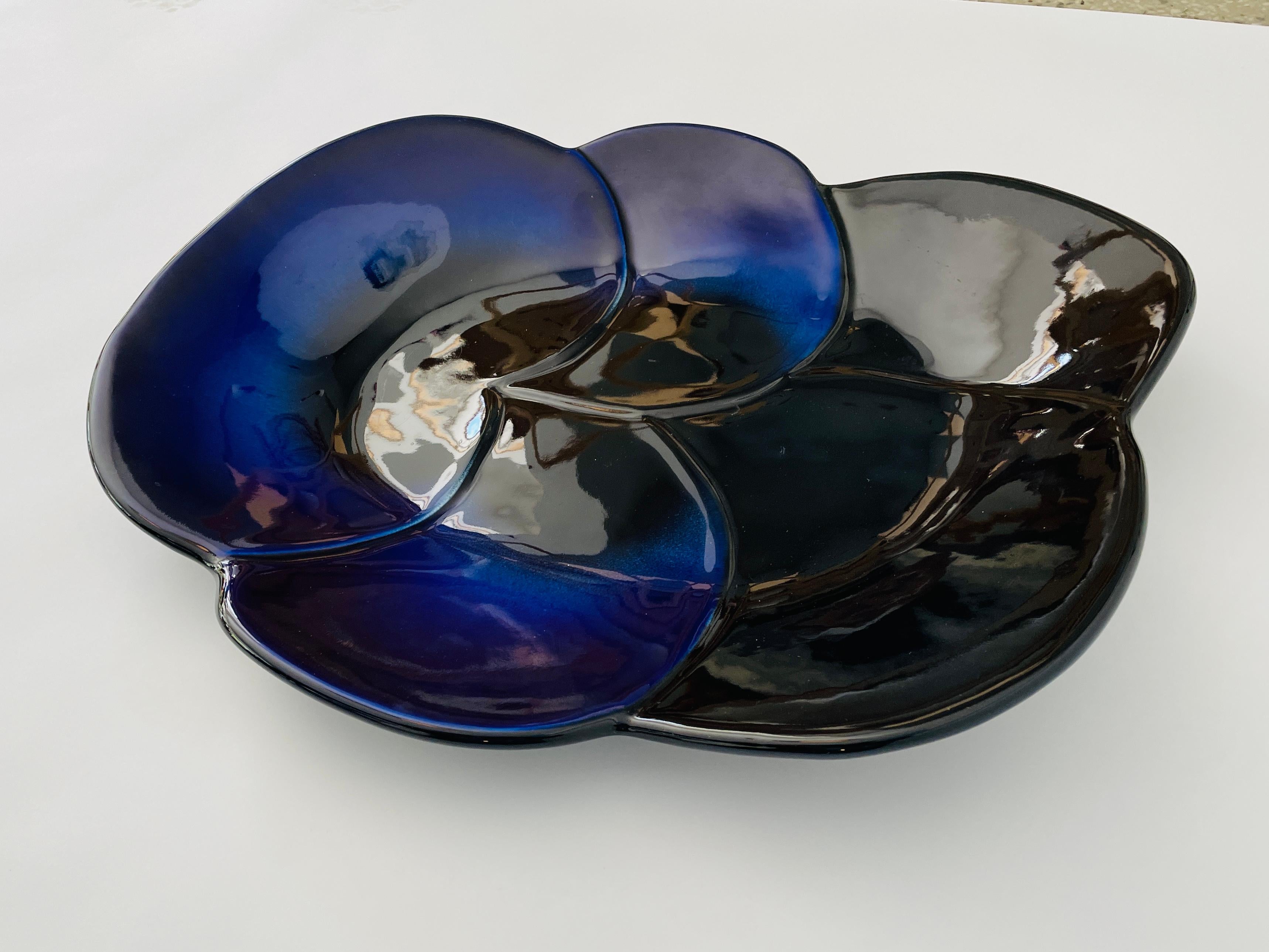 Mid-20th Century Big Decorative Ceramic Plate 'Viola 1967