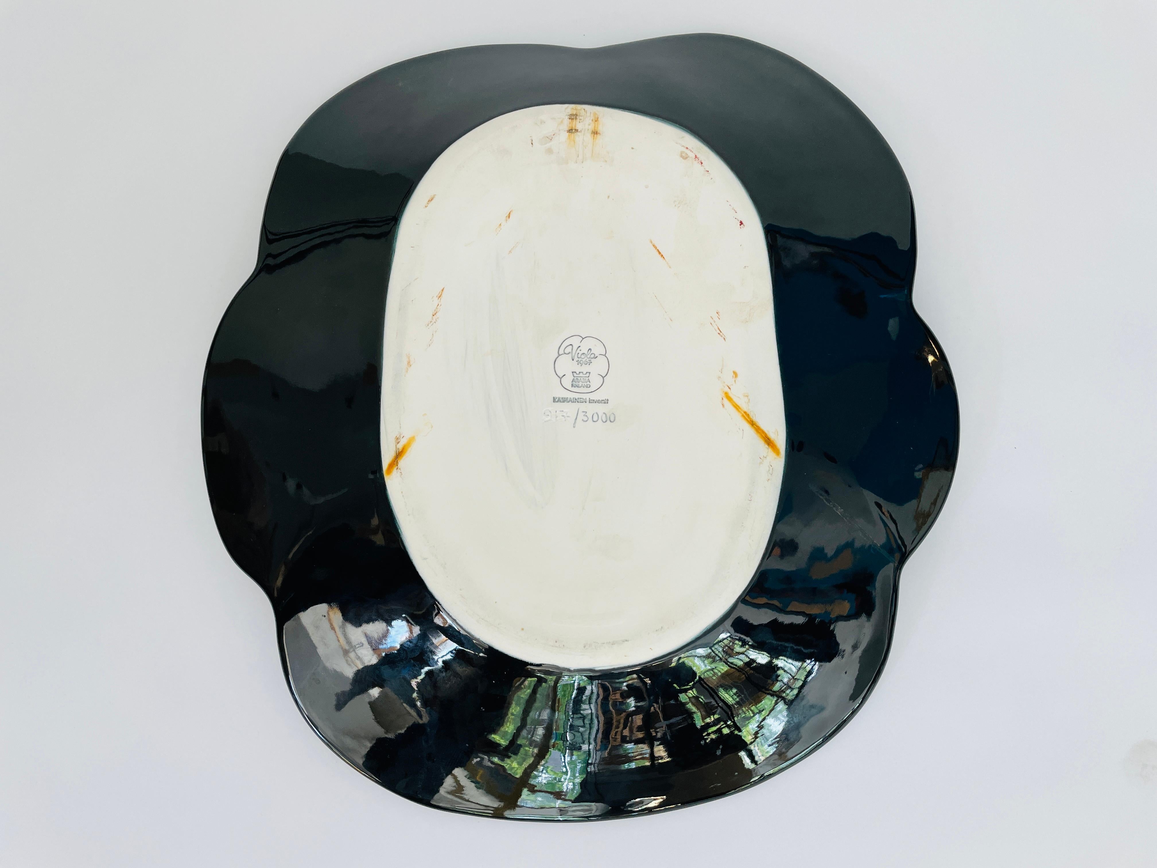 Big Decorative Ceramic Plate 'Viola 1967