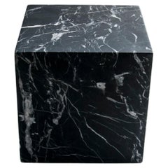 Big Decorative Paperweight Cube in Black Marquina Marble