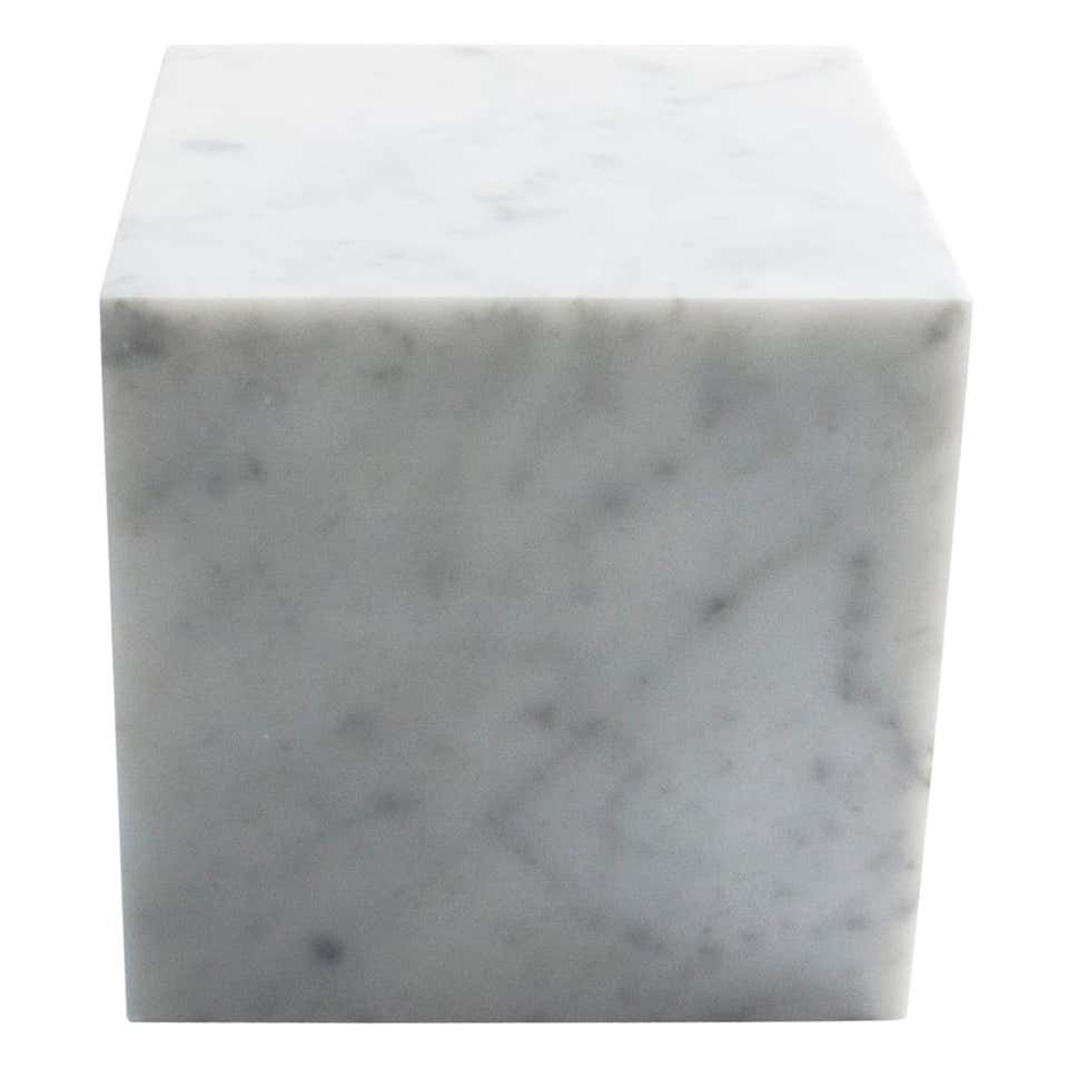 Marbled Paperweights Salvatori Kilos Cube Paperweight in Bianco Carrara Marble by Elisa ...