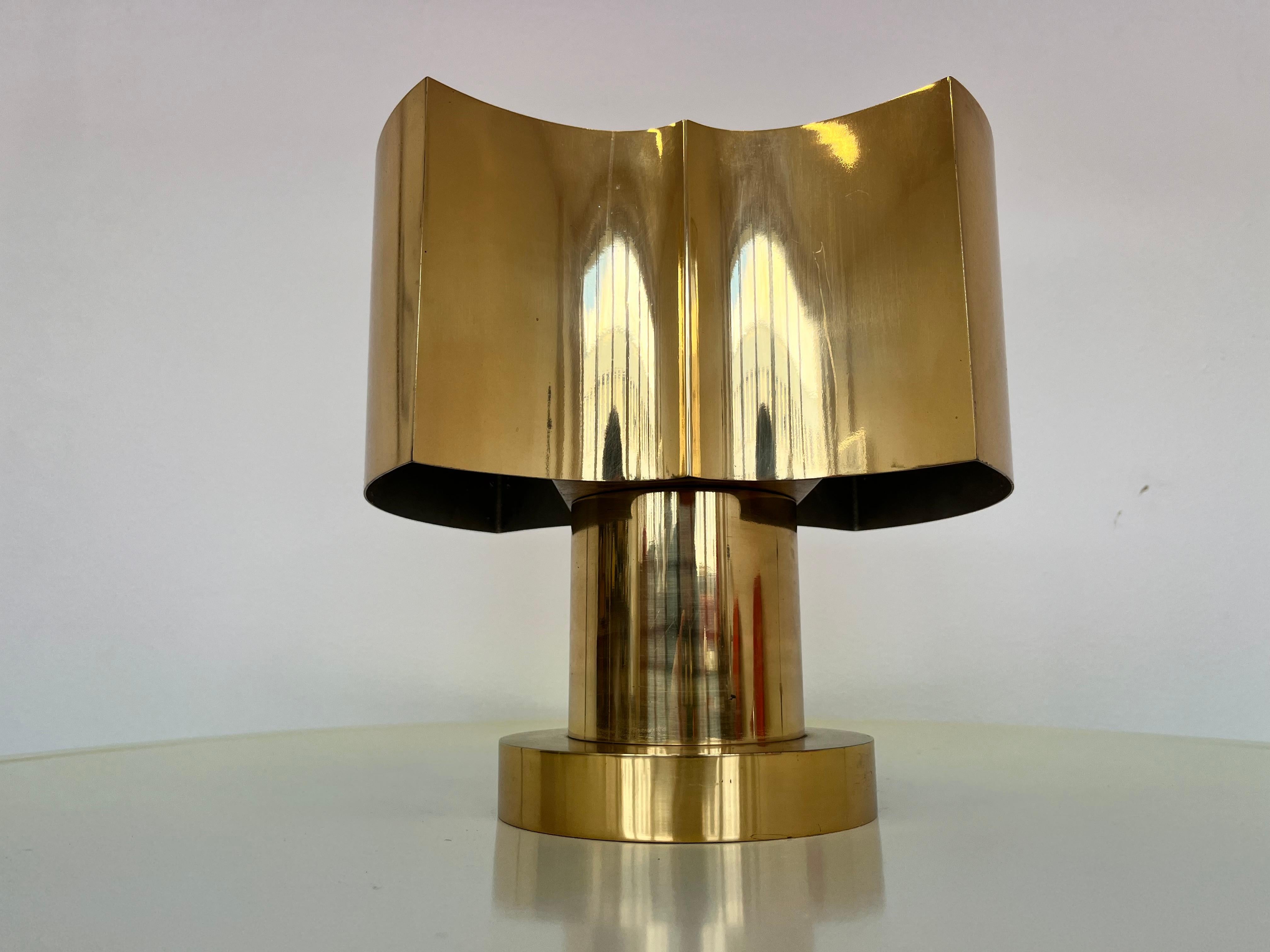 Brass BIG design brass Table Lamp - Czechoslovakia, 1980s For Sale