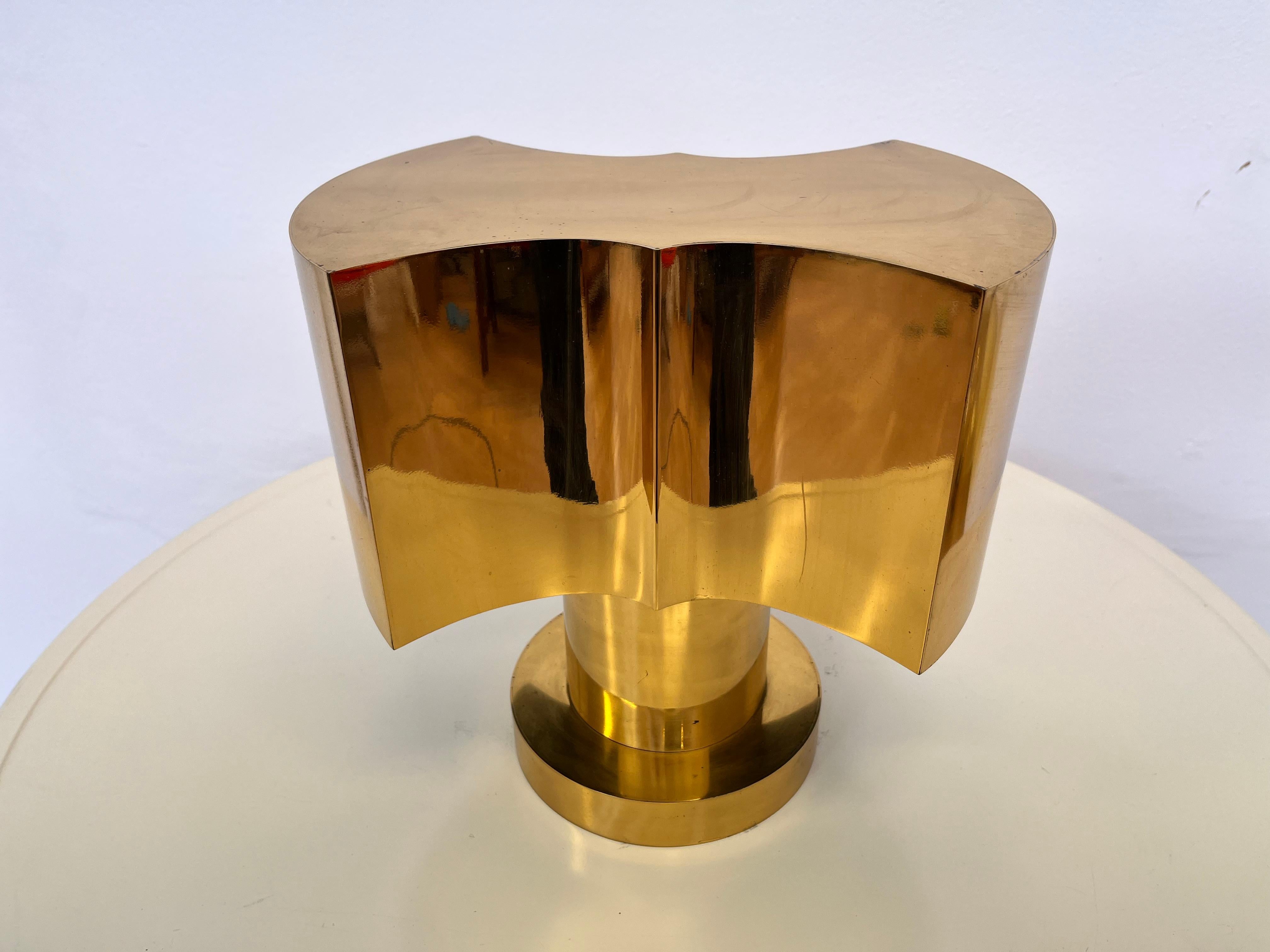 BIG design brass Table Lamp - Czechoslovakia, 1980s For Sale 1