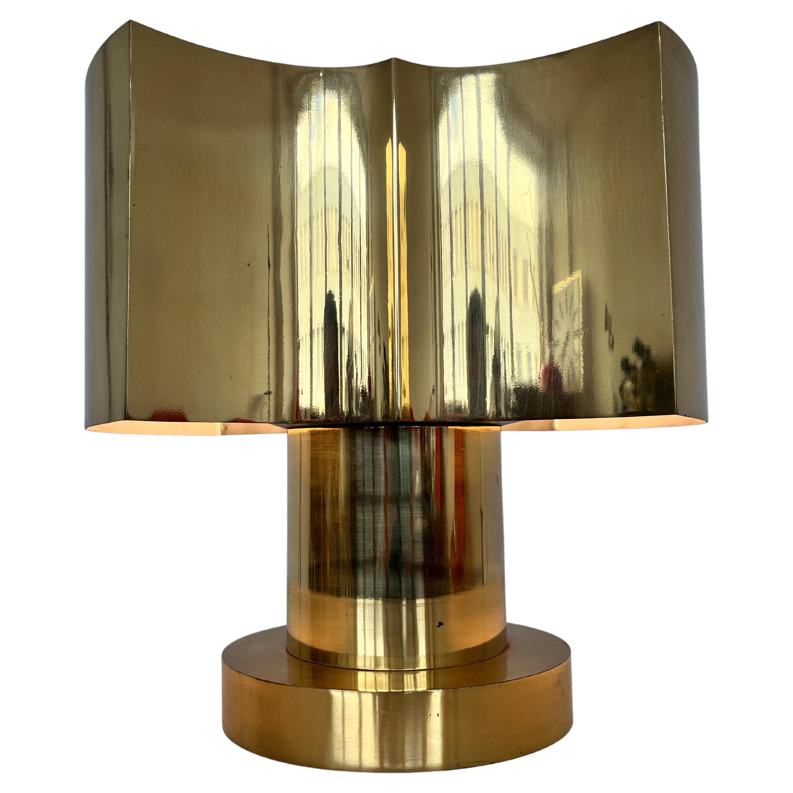 BIG design brass Table Lamp - Czechoslovakia, 1980s For Sale